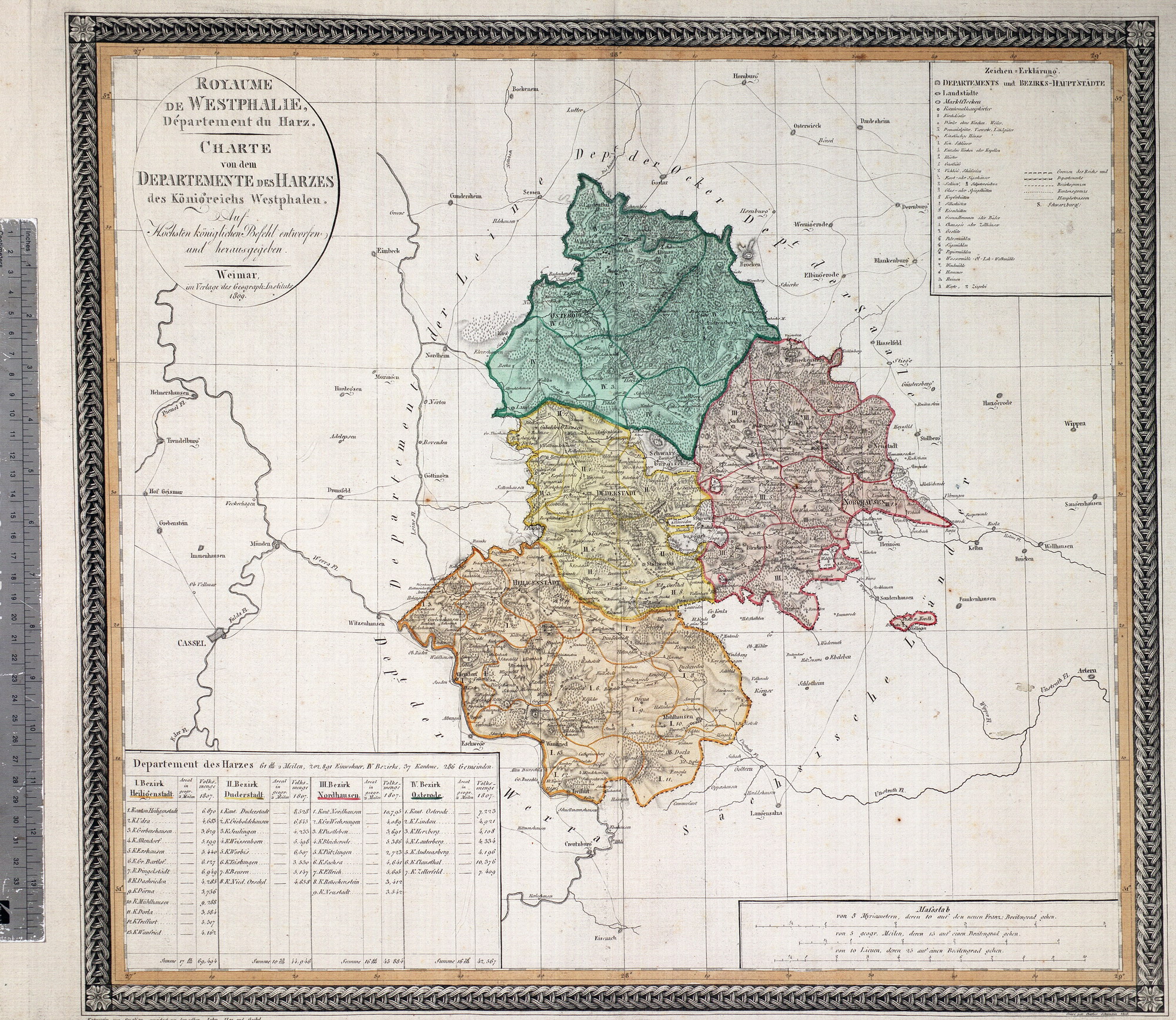 Karte des Harz-Departements