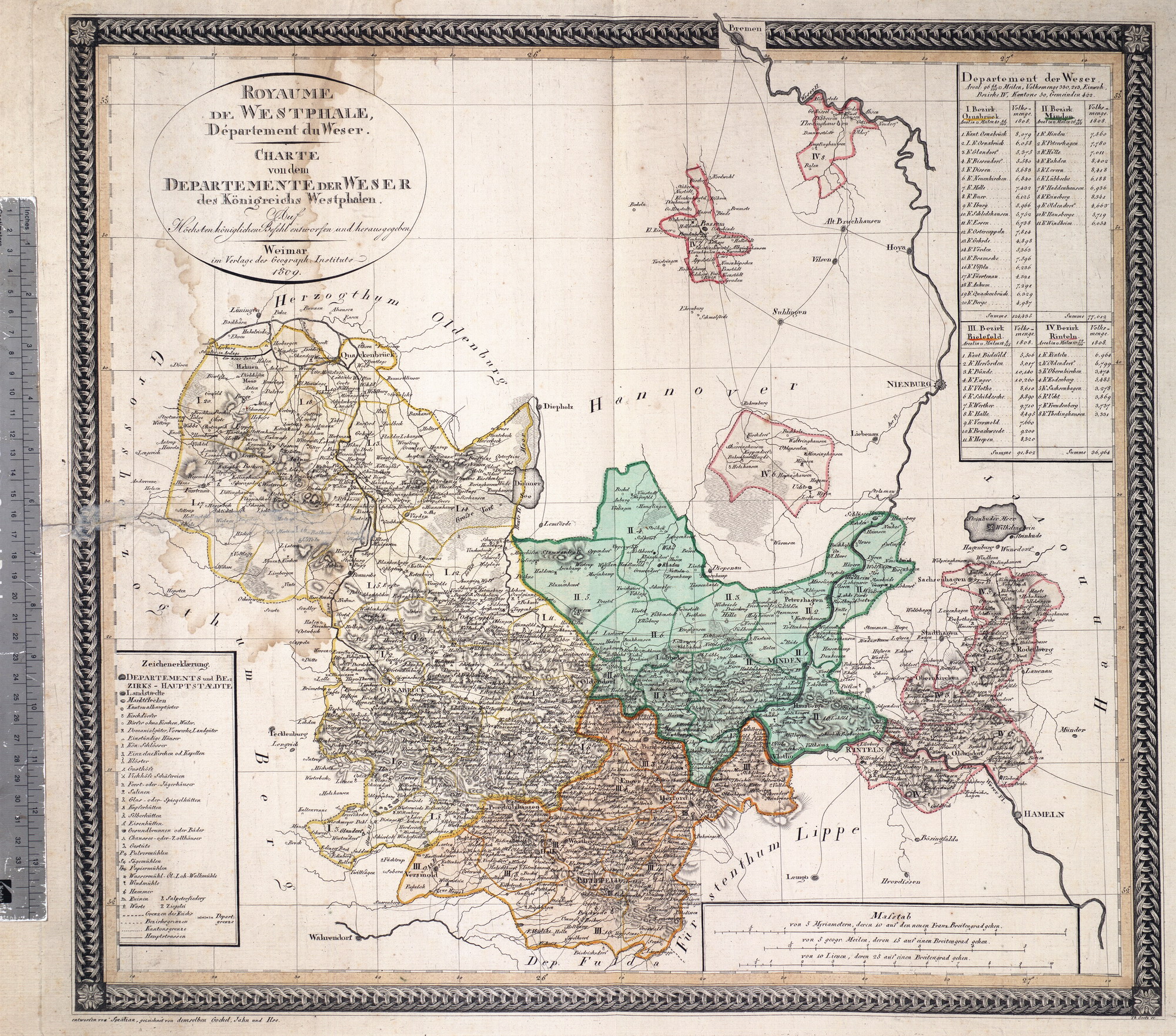 Karte des Weser-Departements