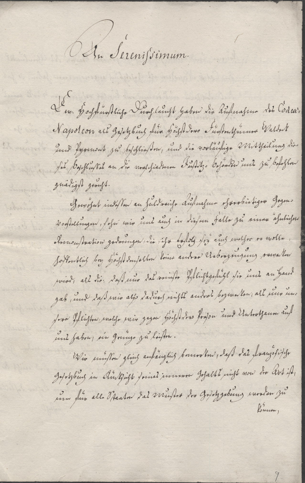 Brieflich geäußerte Bedenken bezüglich der Umsetzung des Code Napoléon als Gesetzbuch des Königreichs Westphalen vom Präsidenten und Regierungsräthe Lewor, vom 04. November 1812.