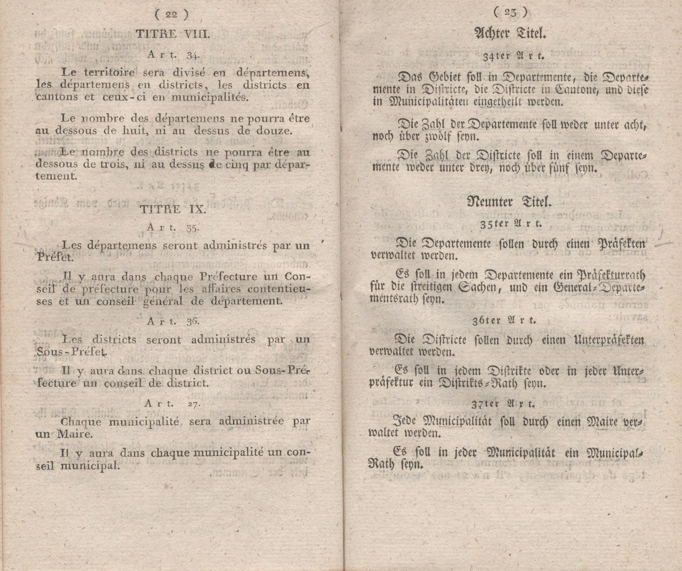 Die Constitution des Königreichs Westphalen, entworfen am 15.November 1807, erlassen  am 7. Dezember 1807.