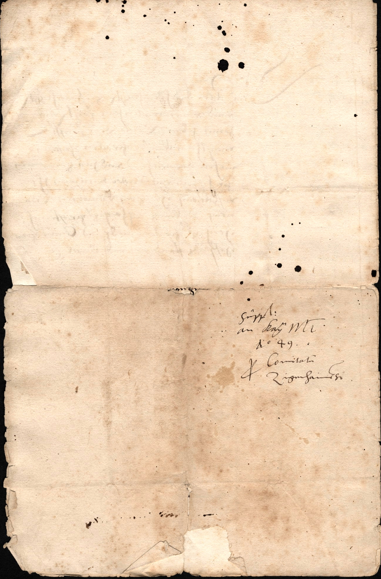 Bericht des Abtes Kraft zu Hersfeld an Kaiser Karl V. wegen der Lehnschaft der Grafschaft Ziegenhain,1549
