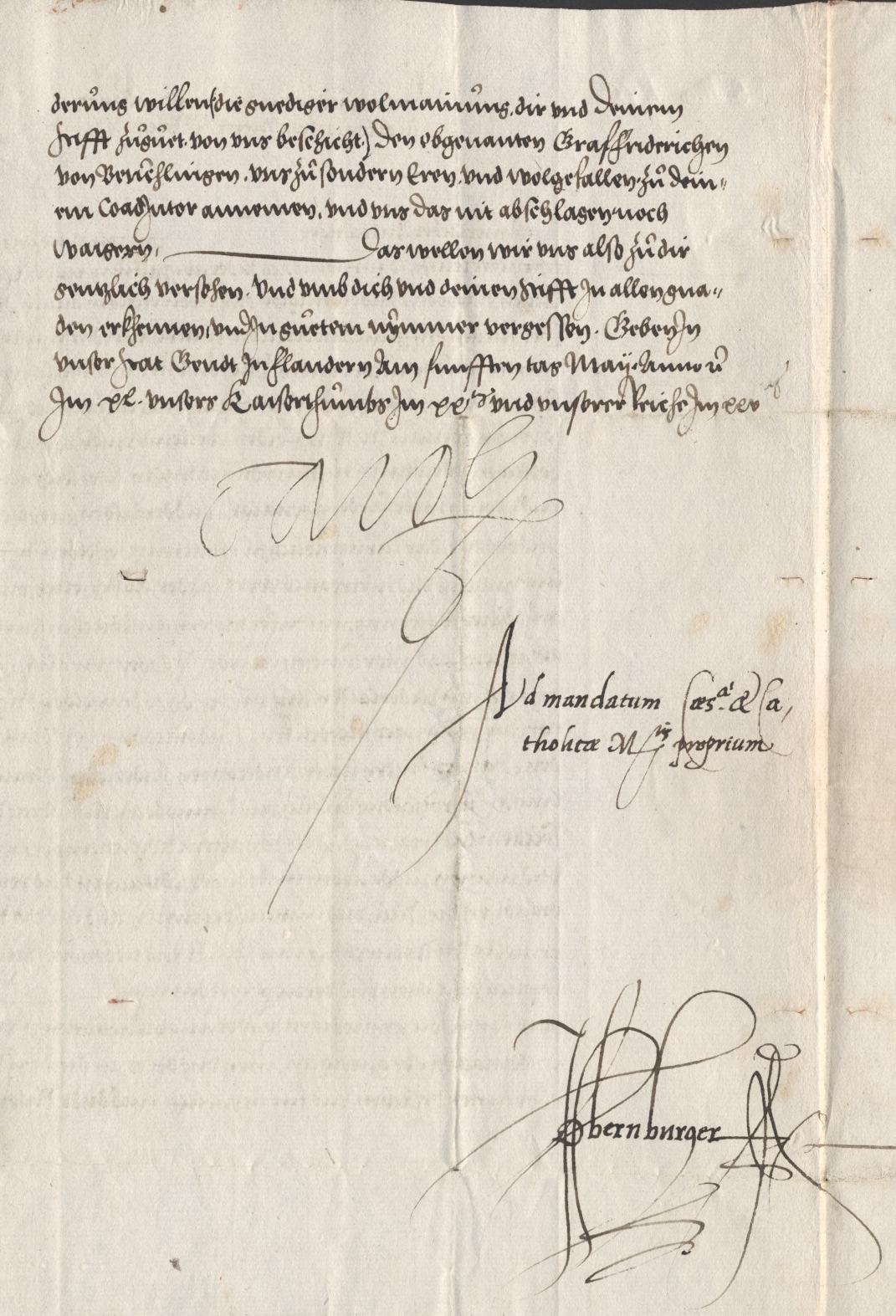 Ernennung des Grafen Friedrich v. Beichlingen, Chorbischofs zu Köln, zum Koadjutor am Stift Hersfeld durch Kaiser Karl V. und König Ferdinand, 1540