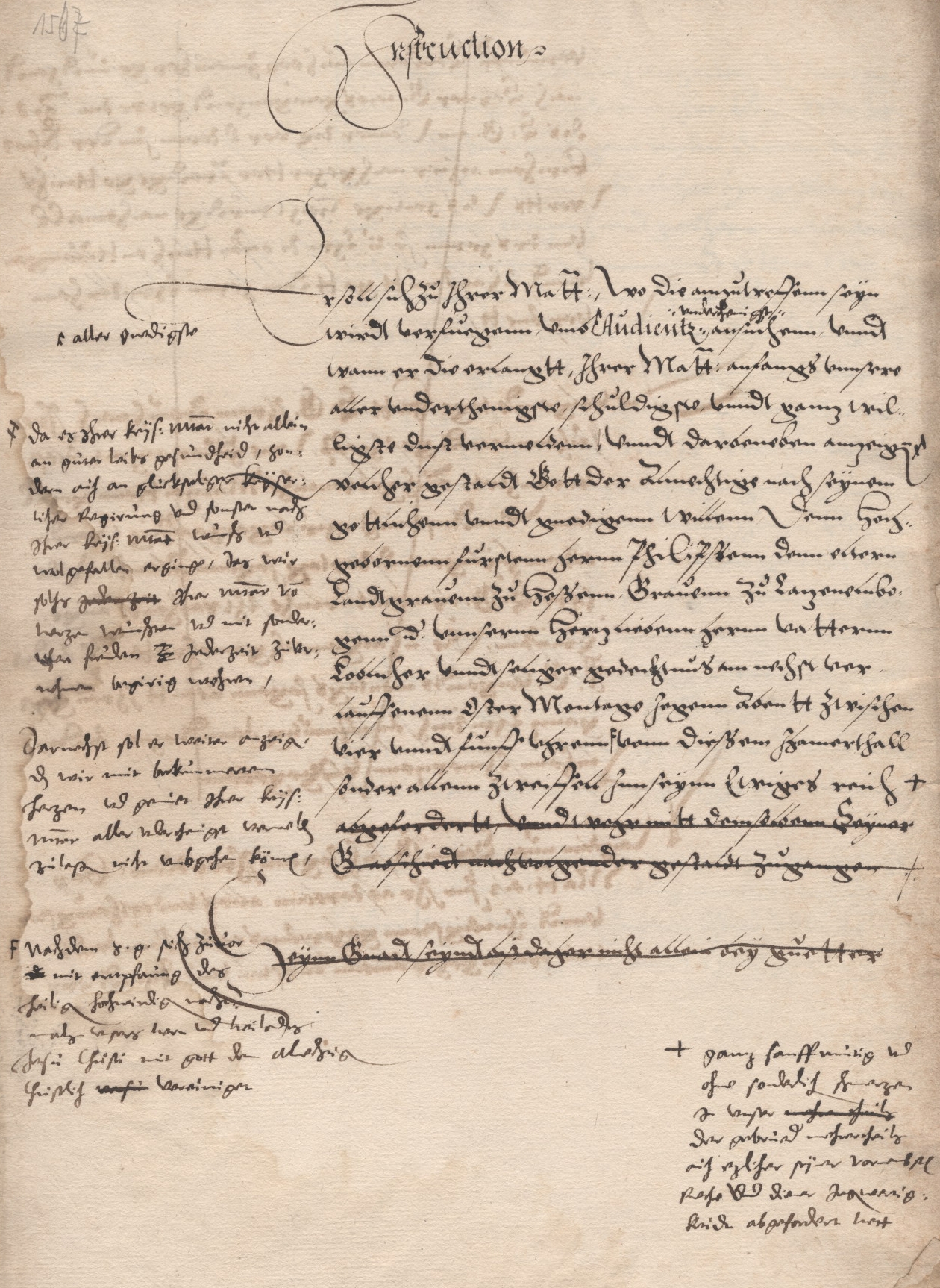 Instruktion zu einer Gesandtschaft an den Kaiser zur Notifikation des Todes von Landgraf Philipp, 1567