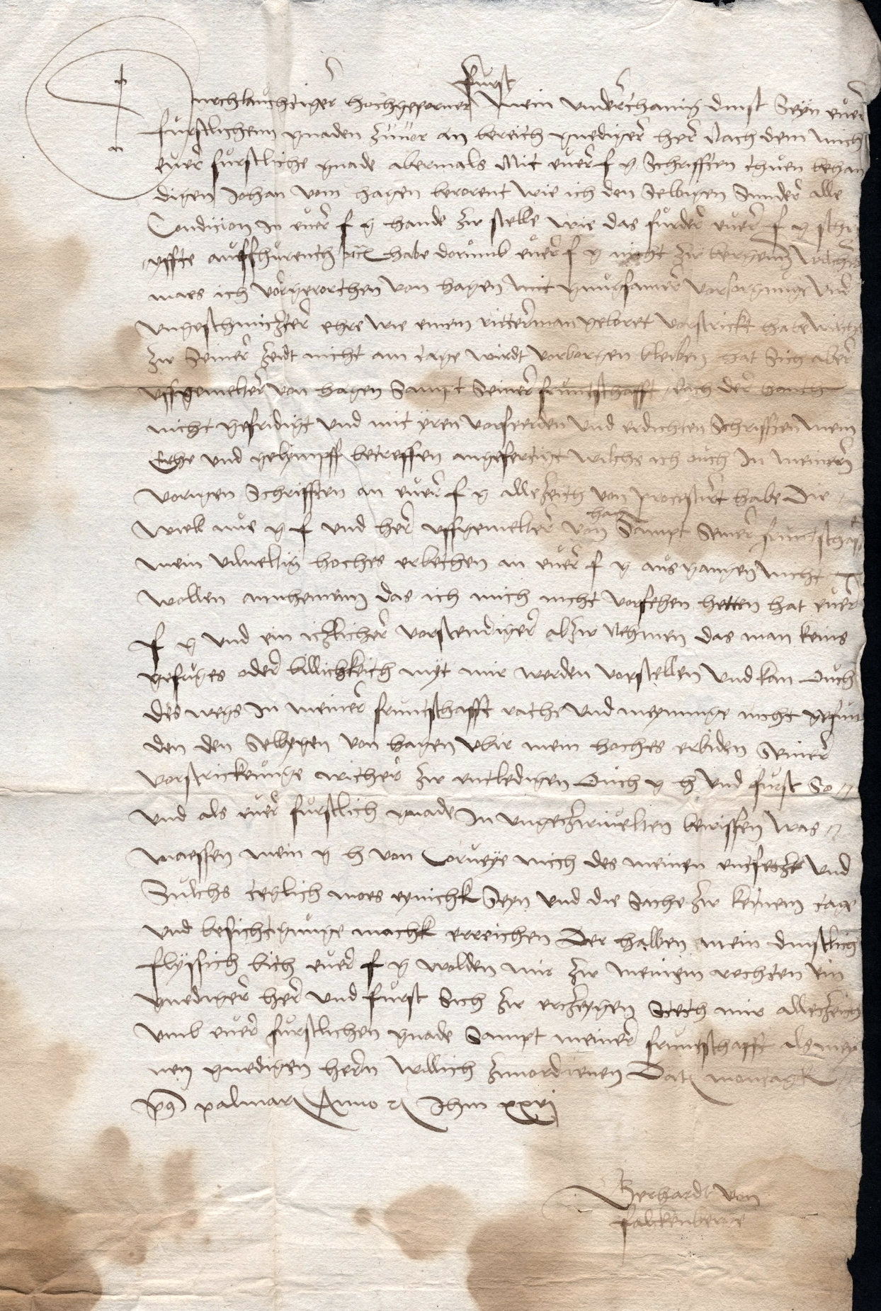 Vermittlung Landgraf Philipps und der Herzöge Erich u. Heinrich v. Braunschweig in den Auseinandersetzungen zwischen Gerhard v. Falkenberg und Johann v. Hagen u. a. wegen des Hauses Blankenau, 1526