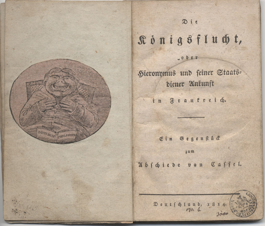 Autzüge aus "Die Königsflucht", einem Spotttheaterstück über das Ende des Königreichs Westphalen, verfasst im Jahre 1814.