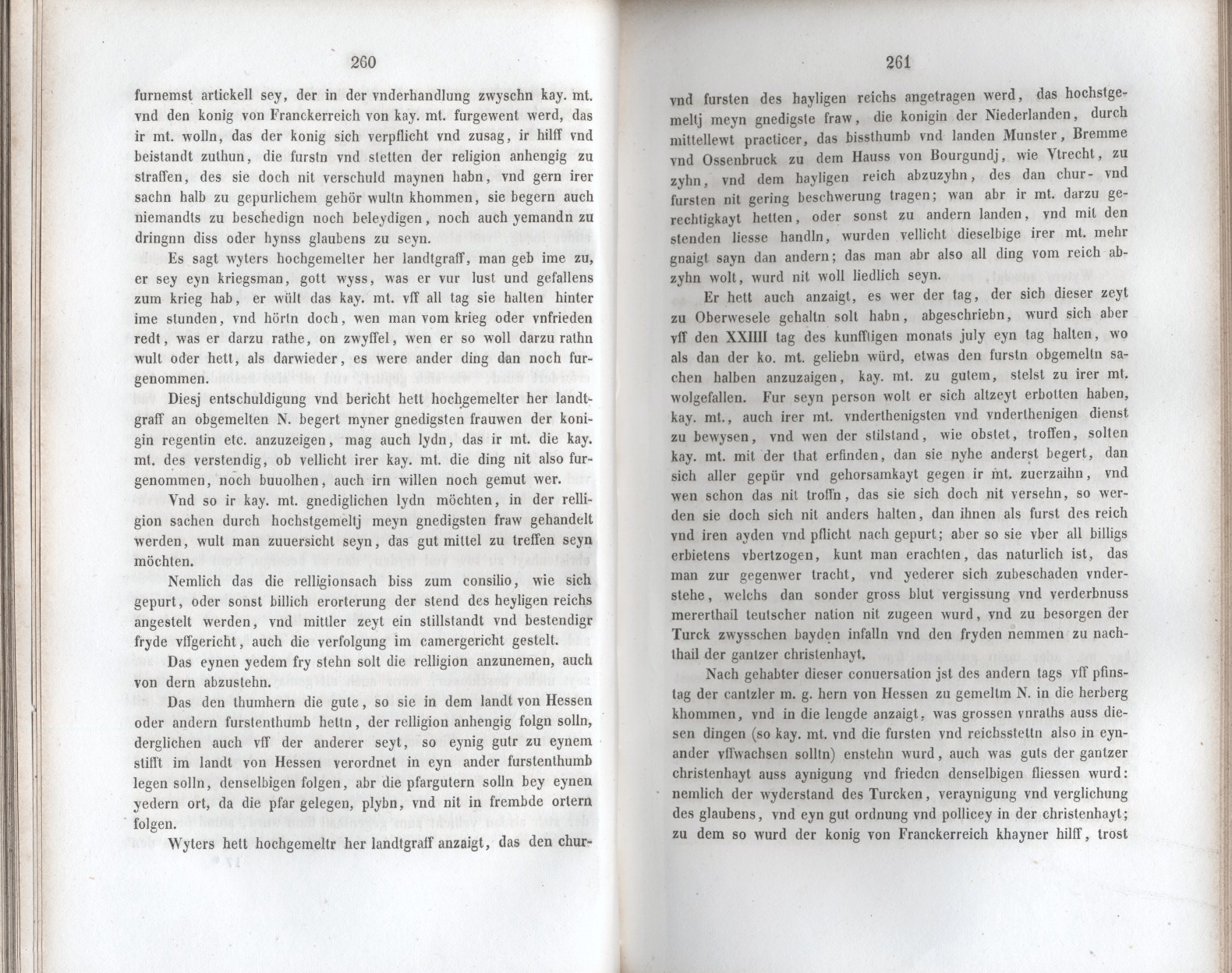 Bericht des Vicekanzlers Naves an die Königin Maria über eine Verhandlung mit dem Landgrafen von Hessen, Tag vor Pfingsten 1538