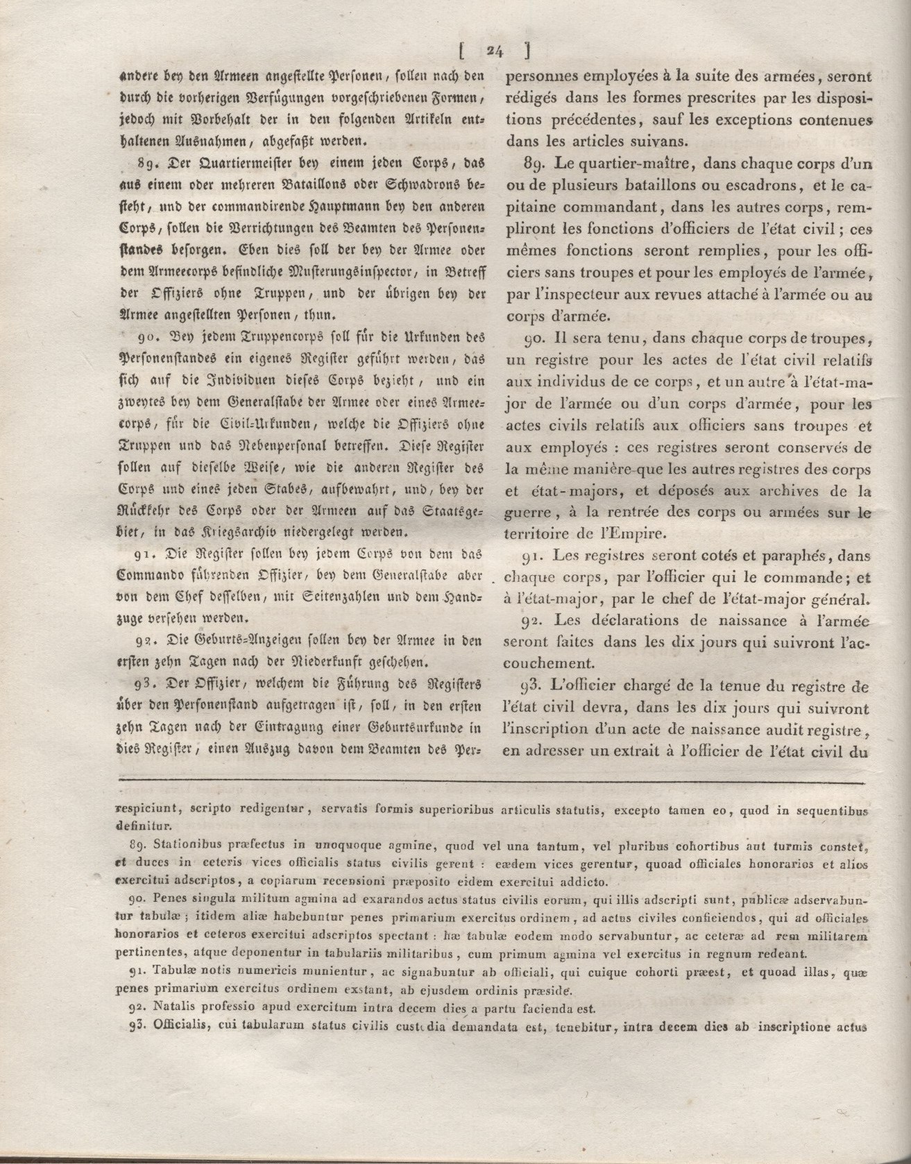 6. Auszug aus dem Code Napoléon: Erstes Buch. Von den Personen. Zweyter Titel. Von den Urkunden des Personenstandes. Fünftes Kapitel. Von den Urkunden des Personenstandes, welche Militärpersonen außerhalb des Staatsgebietes betreffen.