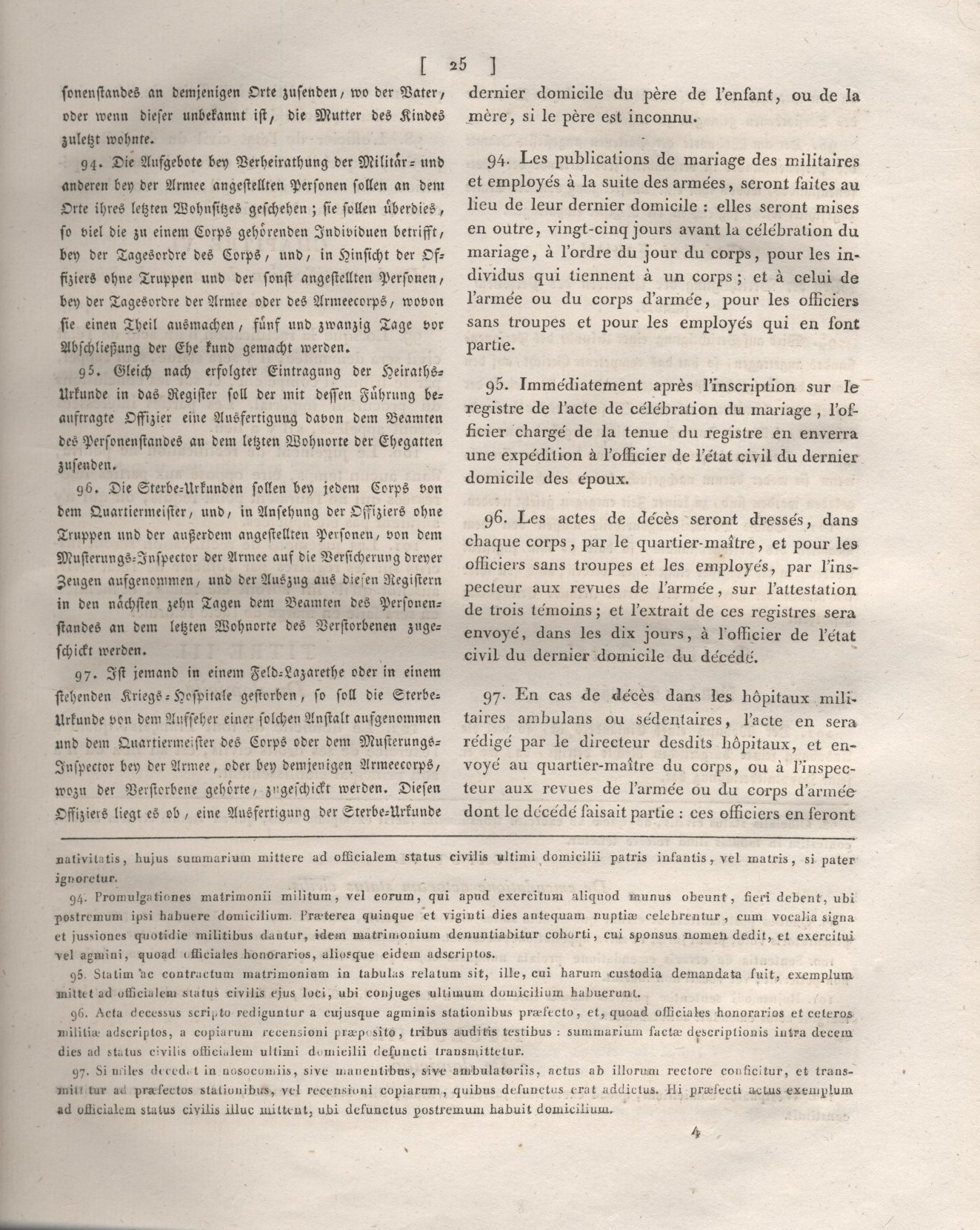 6. Auszug aus dem Code Napoléon: Erstes Buch. Von den Personen. Zweyter Titel. Von den Urkunden des Personenstandes. Fünftes Kapitel. Von den Urkunden des Personenstandes, welche Militärpersonen außerhalb des Staatsgebietes betreffen.