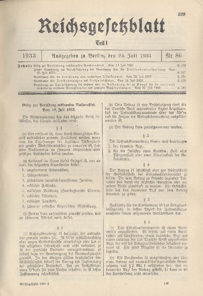 Gesetz zur Verhütung erbkranken Nachwuchses