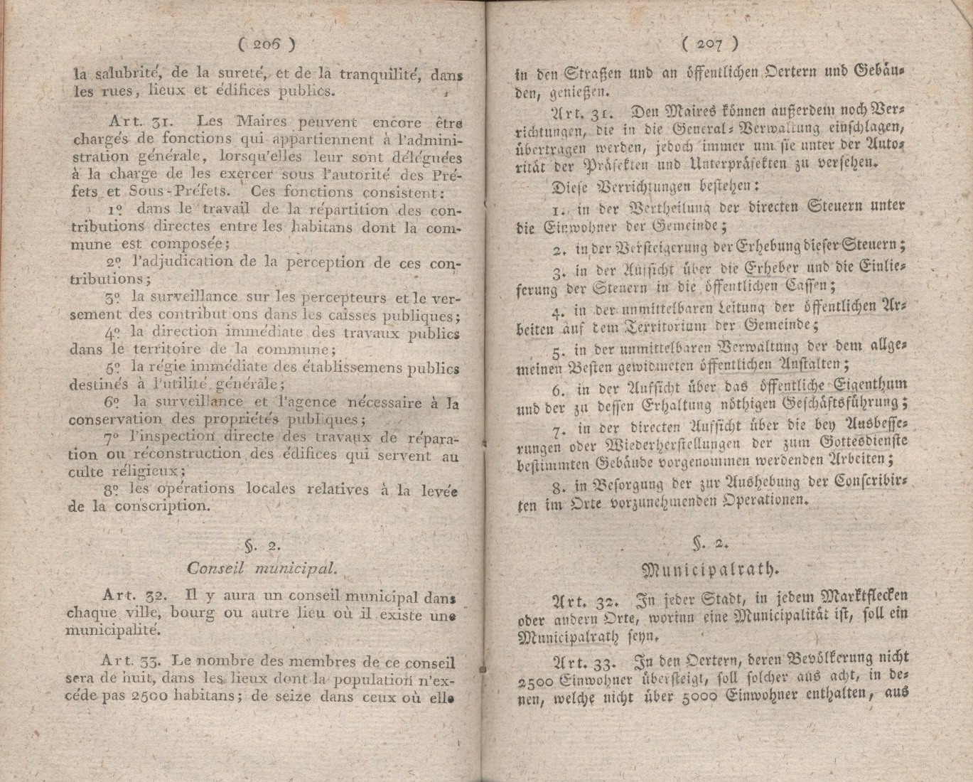 Königliches Dekret vom 11. Januar 1808, die Verwaltungs-Ordnung enthaltend.