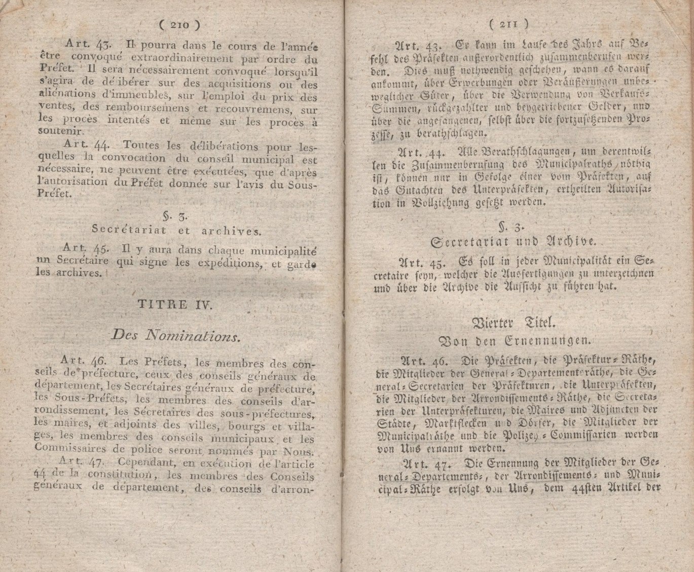 Königliches Dekret vom 11. Januar 1808, die Verwaltungs-Ordnung enthaltend.