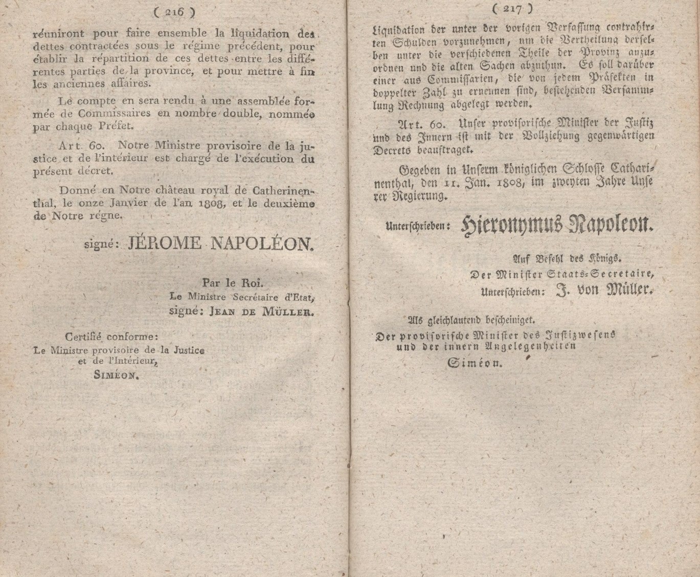 Königliches Dekret vom 11. Januar 1808, die Verwaltungs-Ordnung enthaltend.