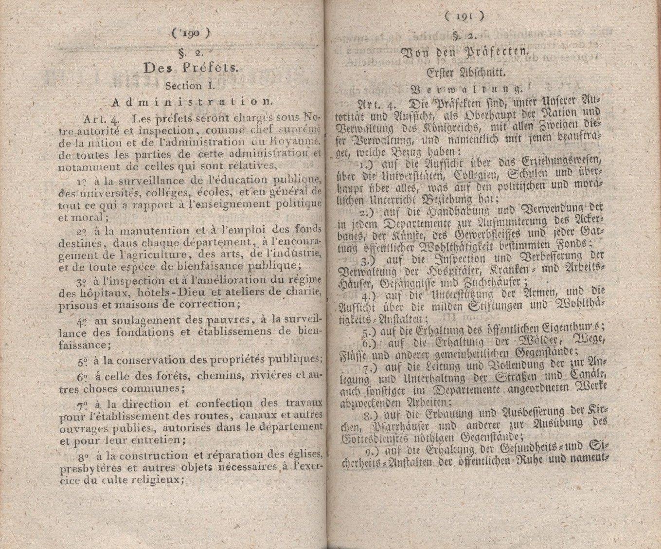 Königliches Dekret vom 11. Januar 1808, die Verwaltungs-Ordnung enthaltend.