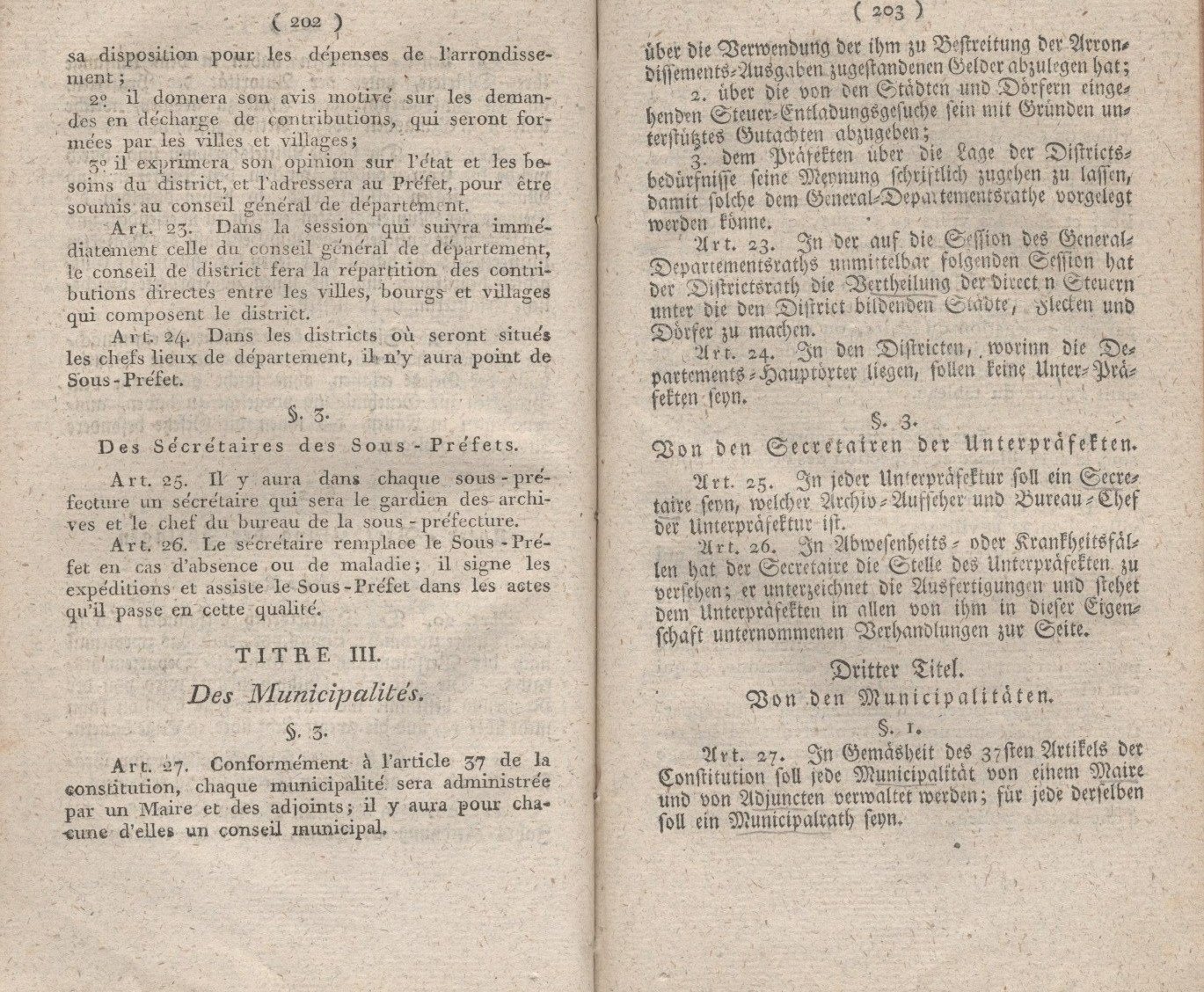 Königliches Dekret vom 11. Januar 1808, die Verwaltungs-Ordnung enthaltend.