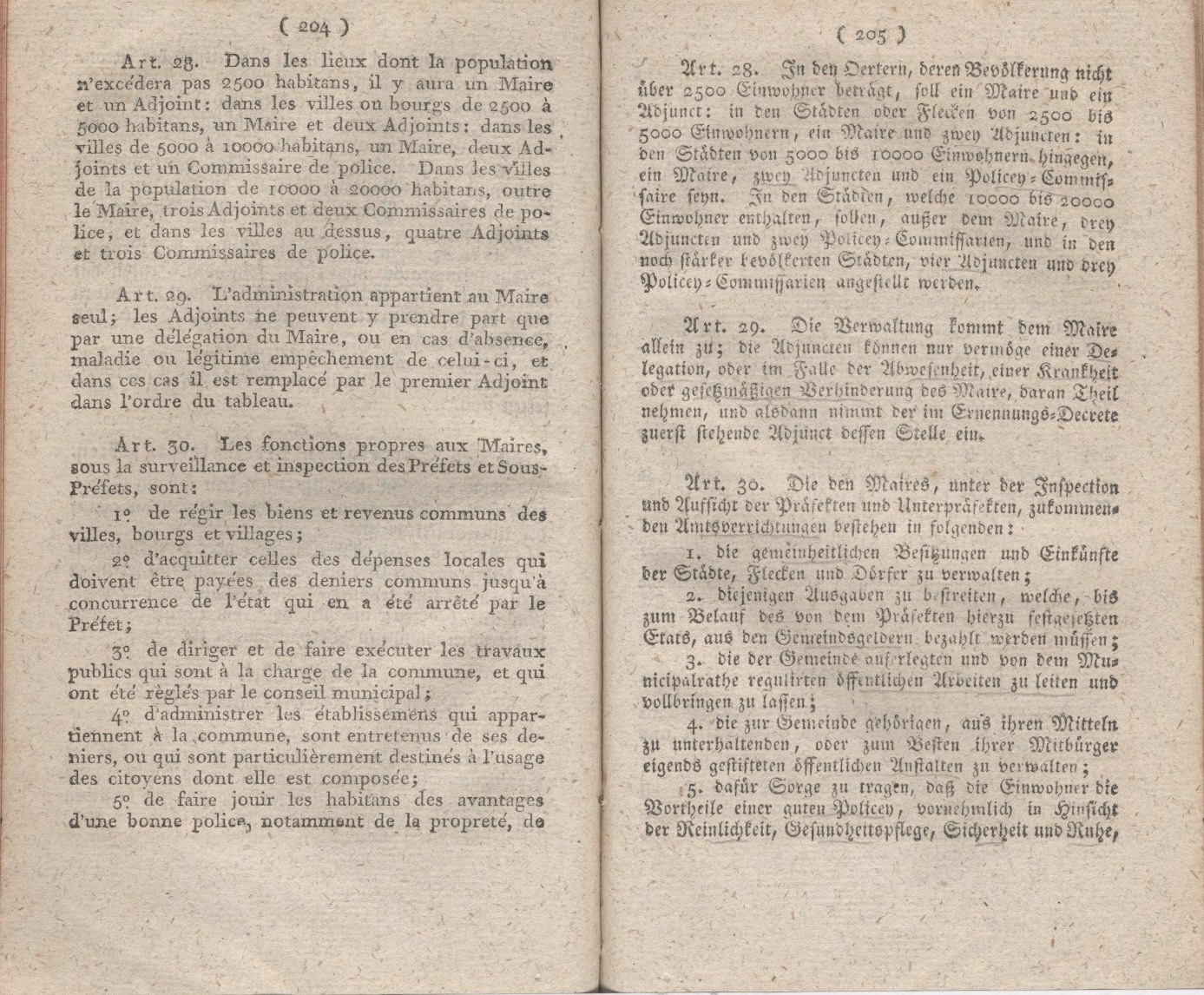 Königliches Dekret vom 11. Januar 1808, die Verwaltungs-Ordnung enthaltend.