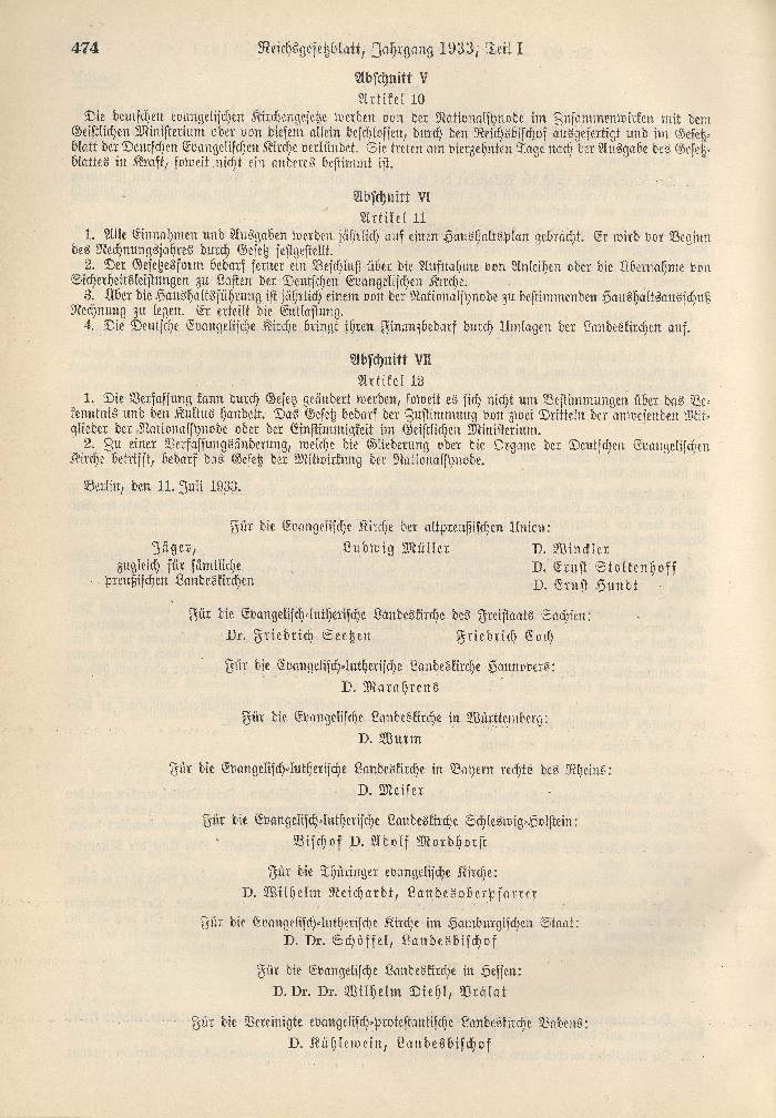 Verfassung der Deutschen Evangelischen Kirche