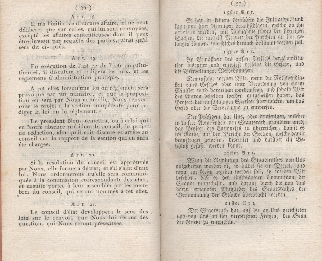 Königliches Dekret vom 24. Dezember 1807, welches das Reglement für den Staatsrath enthält.