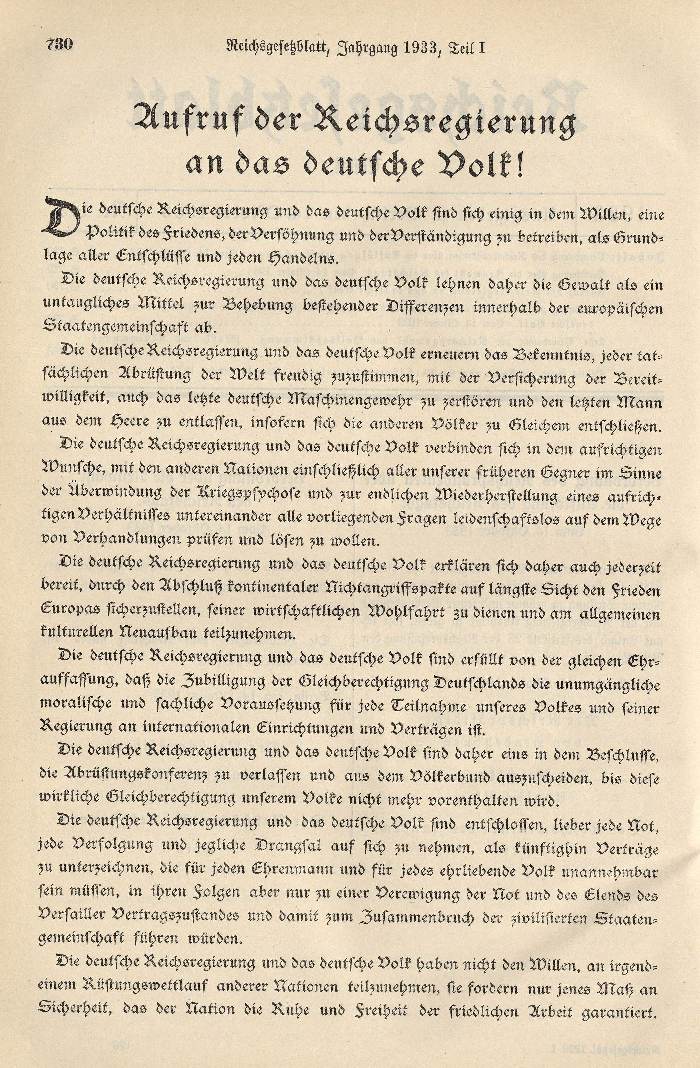 Verordnung des Reichspräsidenten über die Auflösung bzw. die Neuwahl des Reichstages