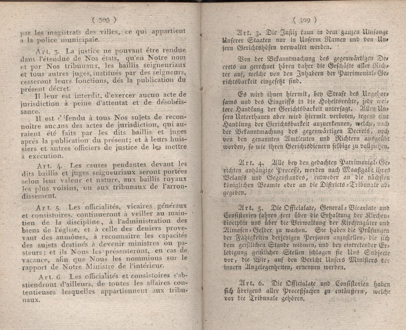 Königliches Dekret vom 27. Januar 1808, welches die Verfassung der Gerichtshöfe enthält.
