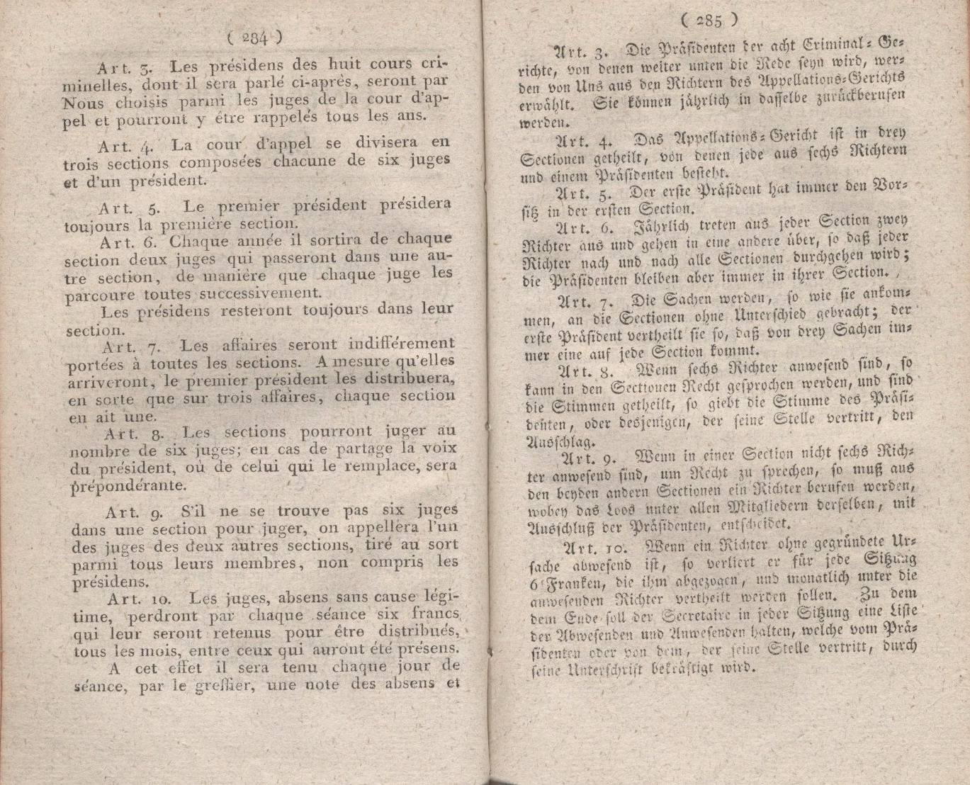 Königliches Dekret vom 27. Januar 1808, welches die Verfassung der Gerichtshöfe enthält.