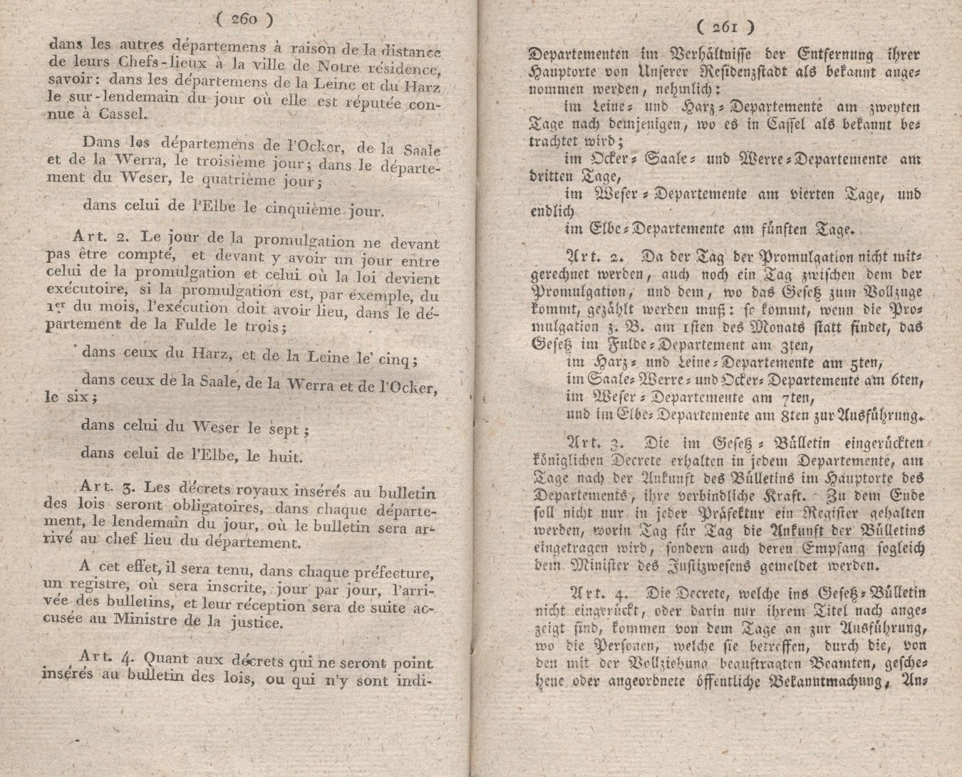 Königliches Dekret vom 27. Januar 1808, welches den Zeitpunkt bestimmt, wo die Gesetze verbindlich seyen sollen.