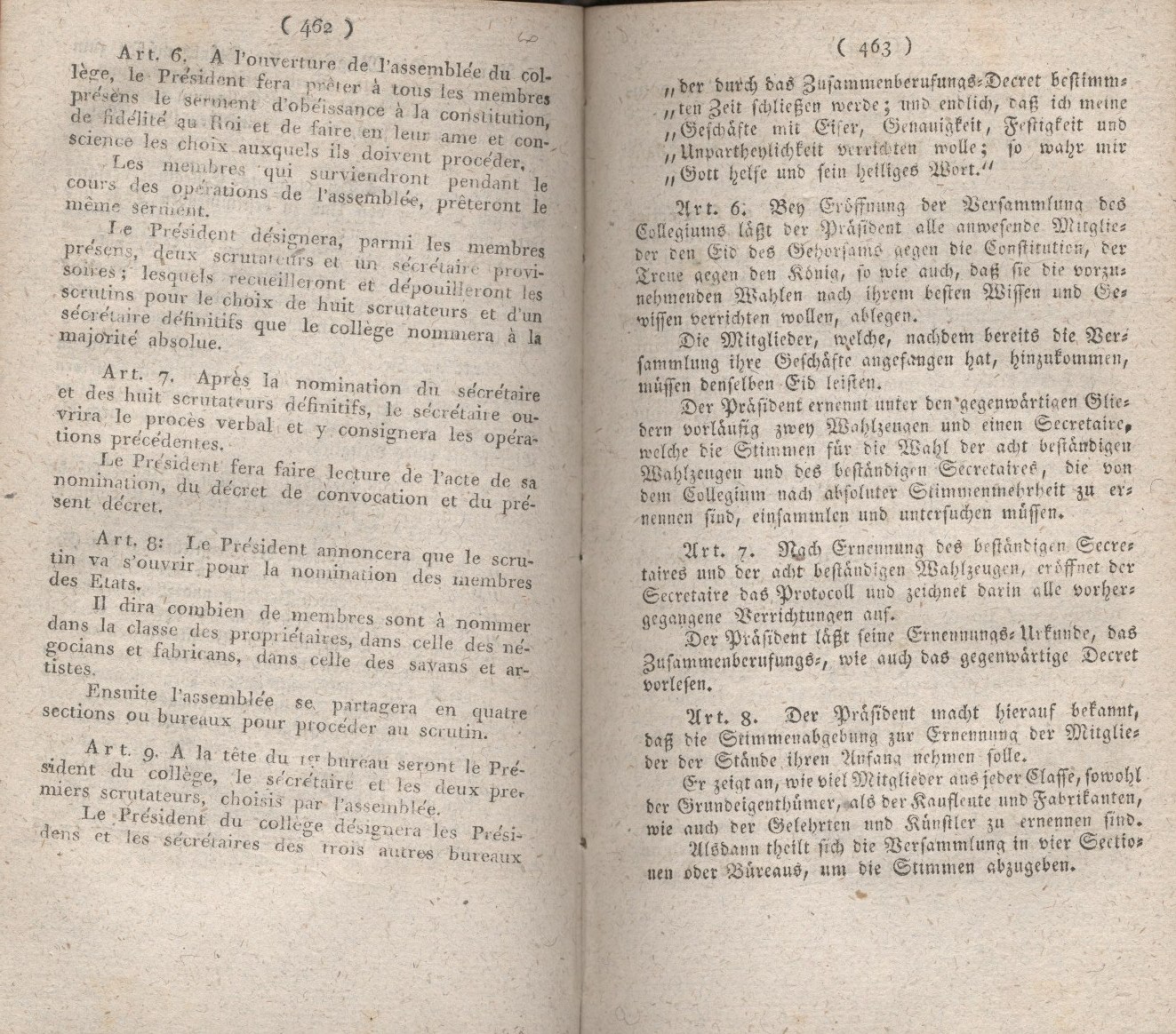 Königliches Dekret vom 18. März 1808, welches die Verrichtung der Wahl-Collegien des Königreichs, wie auch die Art und Weise, wie sie gehalten werden sollen, bestimmt.