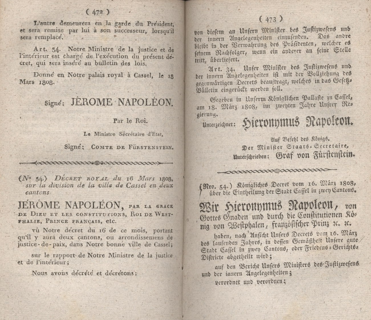 Königliches Dekret vom 18. März 1808, welches die Verrichtung der Wahl-Collegien des Königreichs, wie auch die Art und Weise, wie sie gehalten werden sollen, bestimmt.
