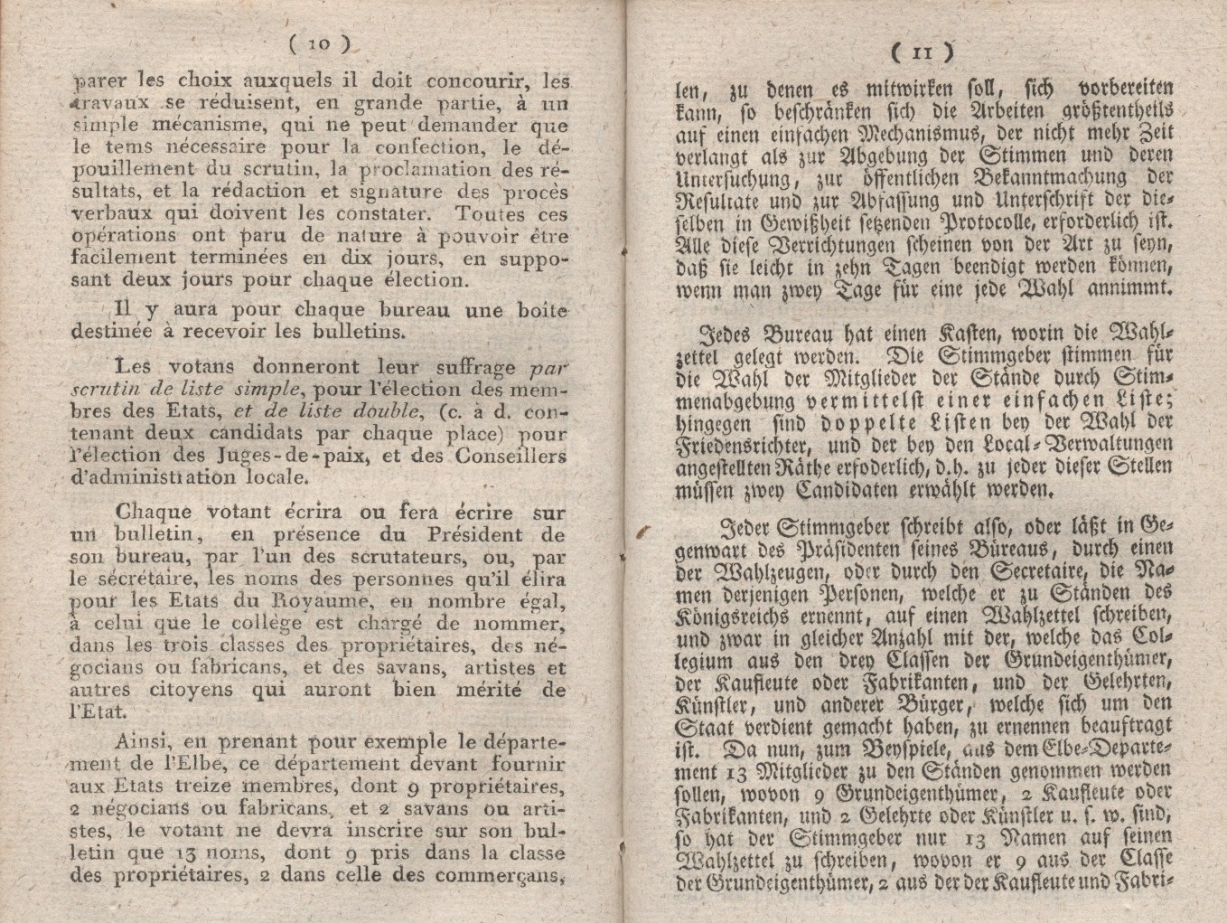 Instruction für die Herren Präsidenten der Wahl-Collegien über die Verrichtung dieser Collegien und die Art und Weise, wie sie gehalten werden sollen.