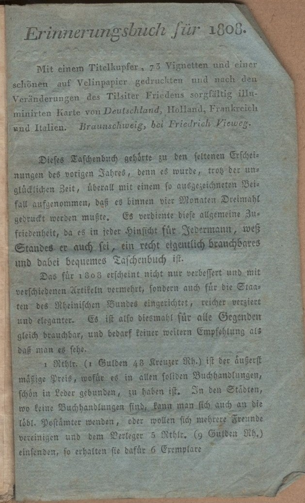 Auszüge aus der  Staatsverfassung des Königreichs Westphalen, zweisprachige Taschenausgabe von 1807.