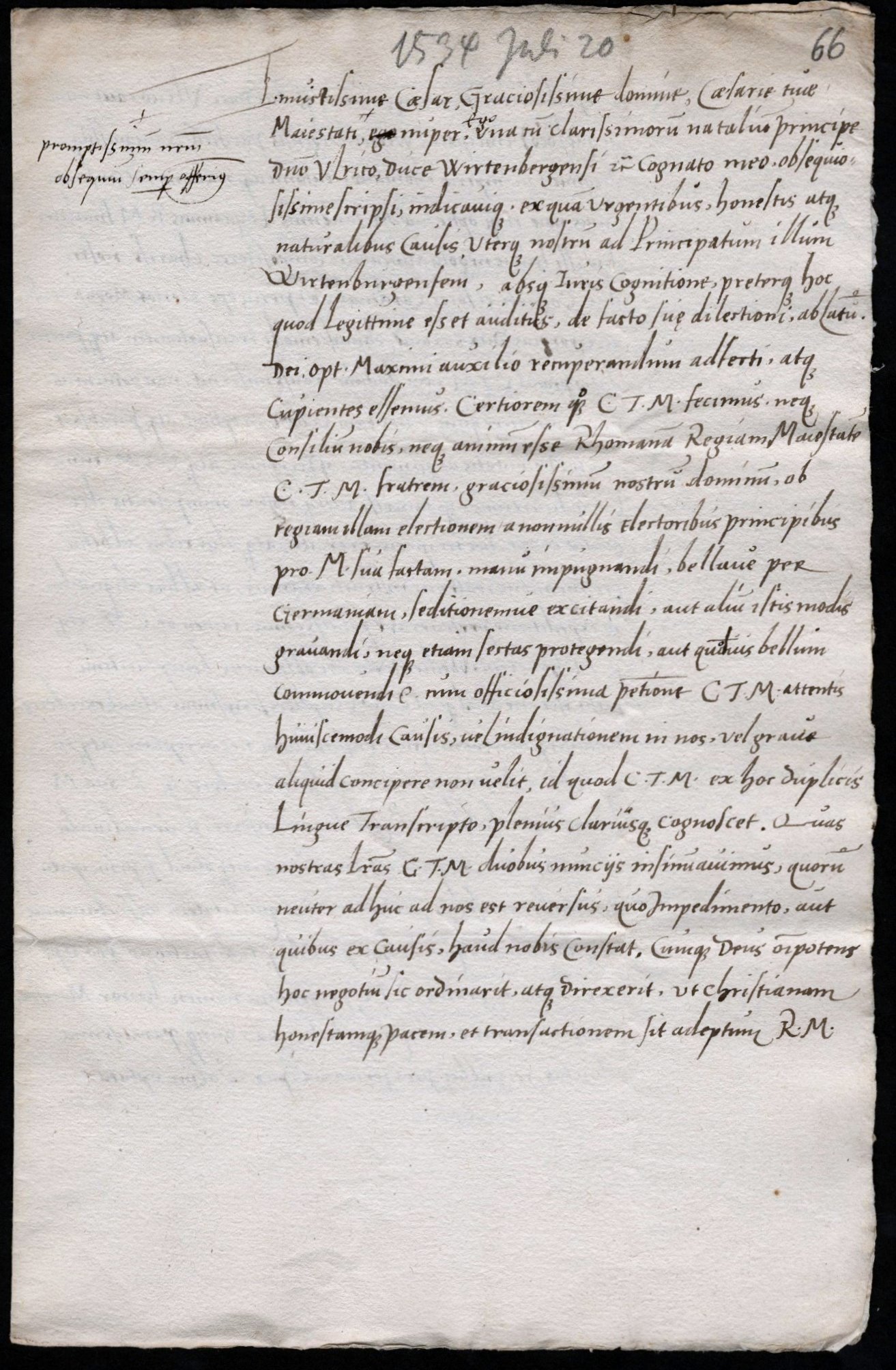 Granvella, Kaiser Karl V. und Landgraf Philipp I.,  vom 20. Juli 1534