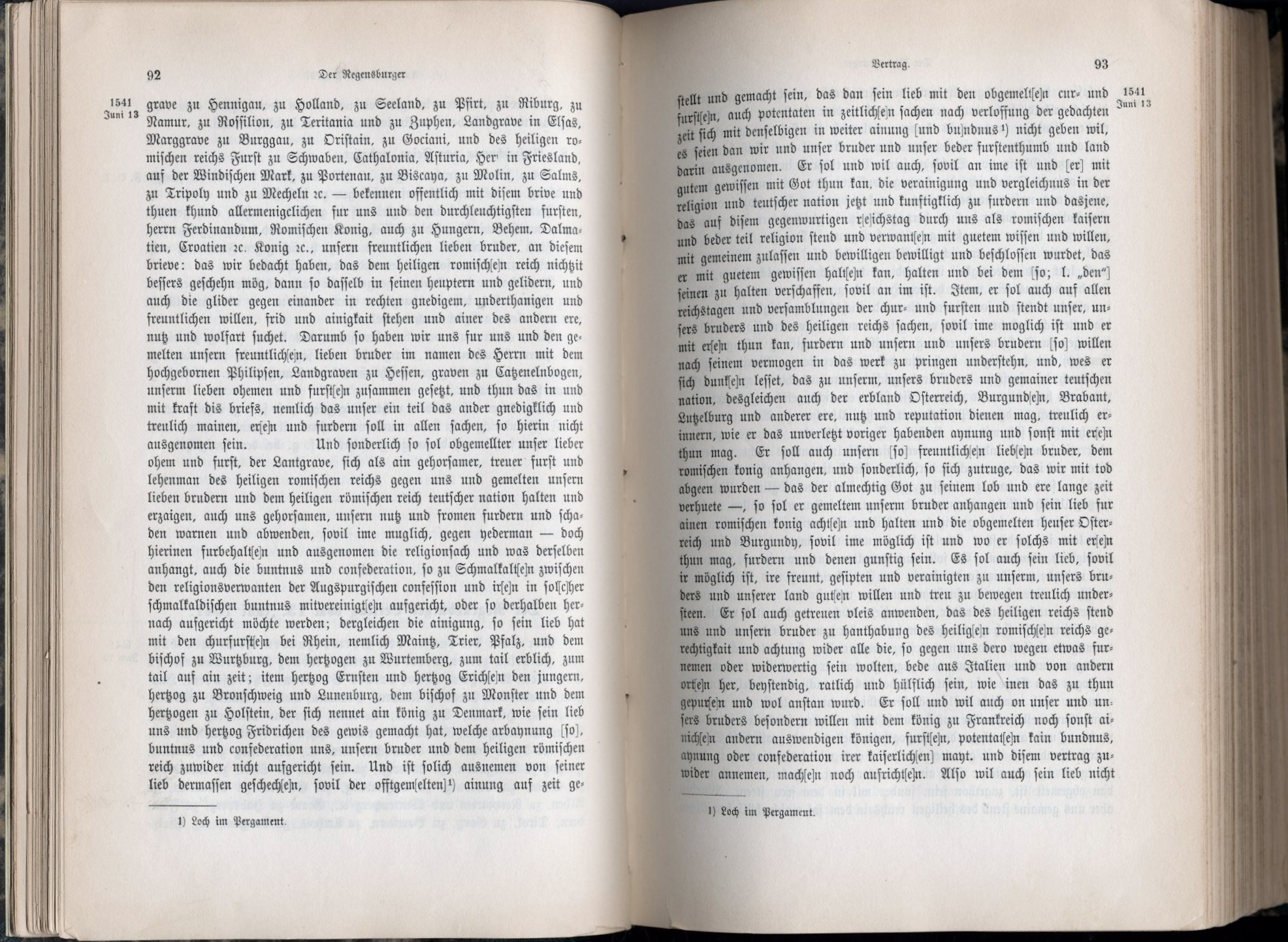 Der geheime Regensburger Vertrag zwischen Kaiser Karl V. und Landgraf Philipp I. vom 13. Juni 1541