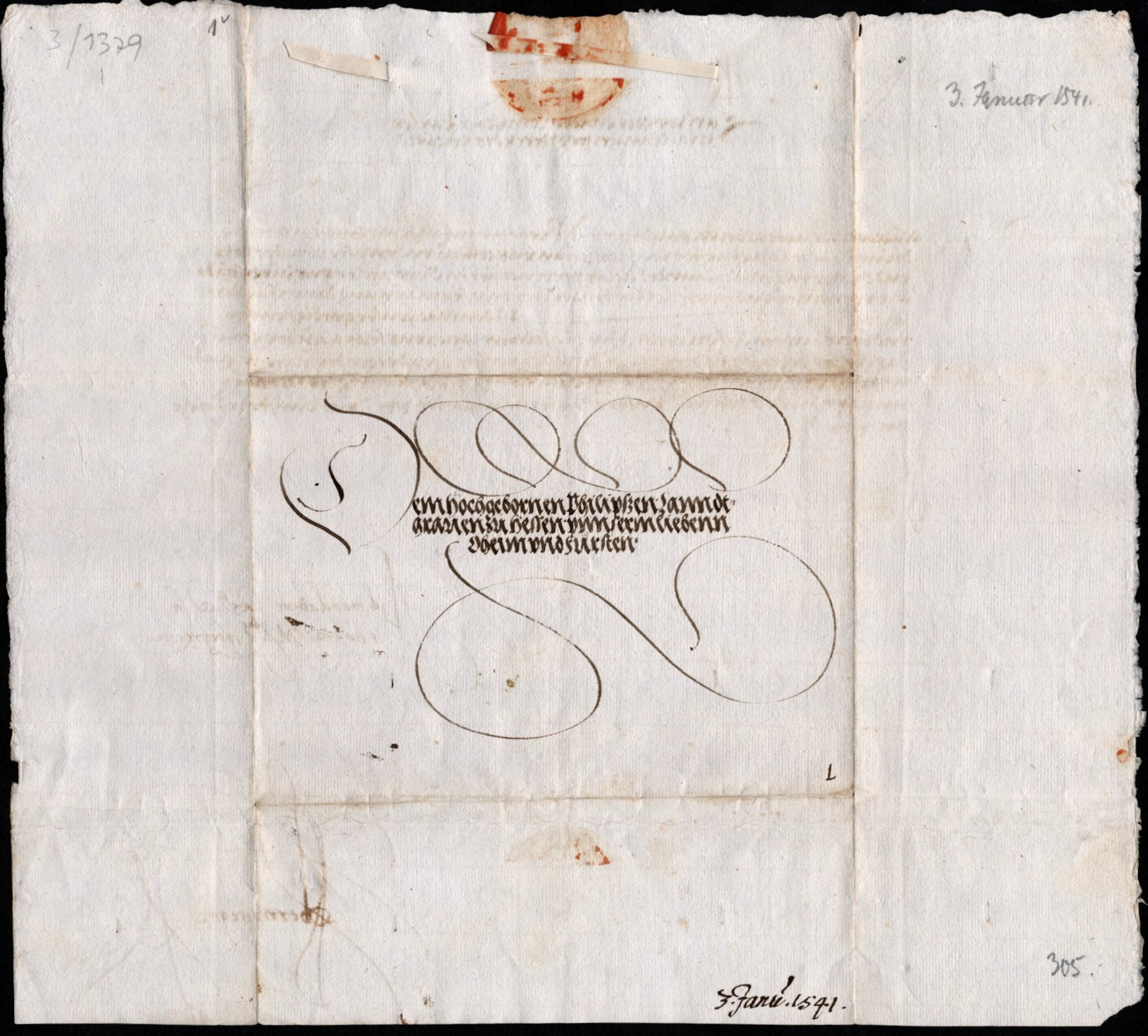 Kaiser Karl V. an Landgraf Philipp I., 3.1. 1541