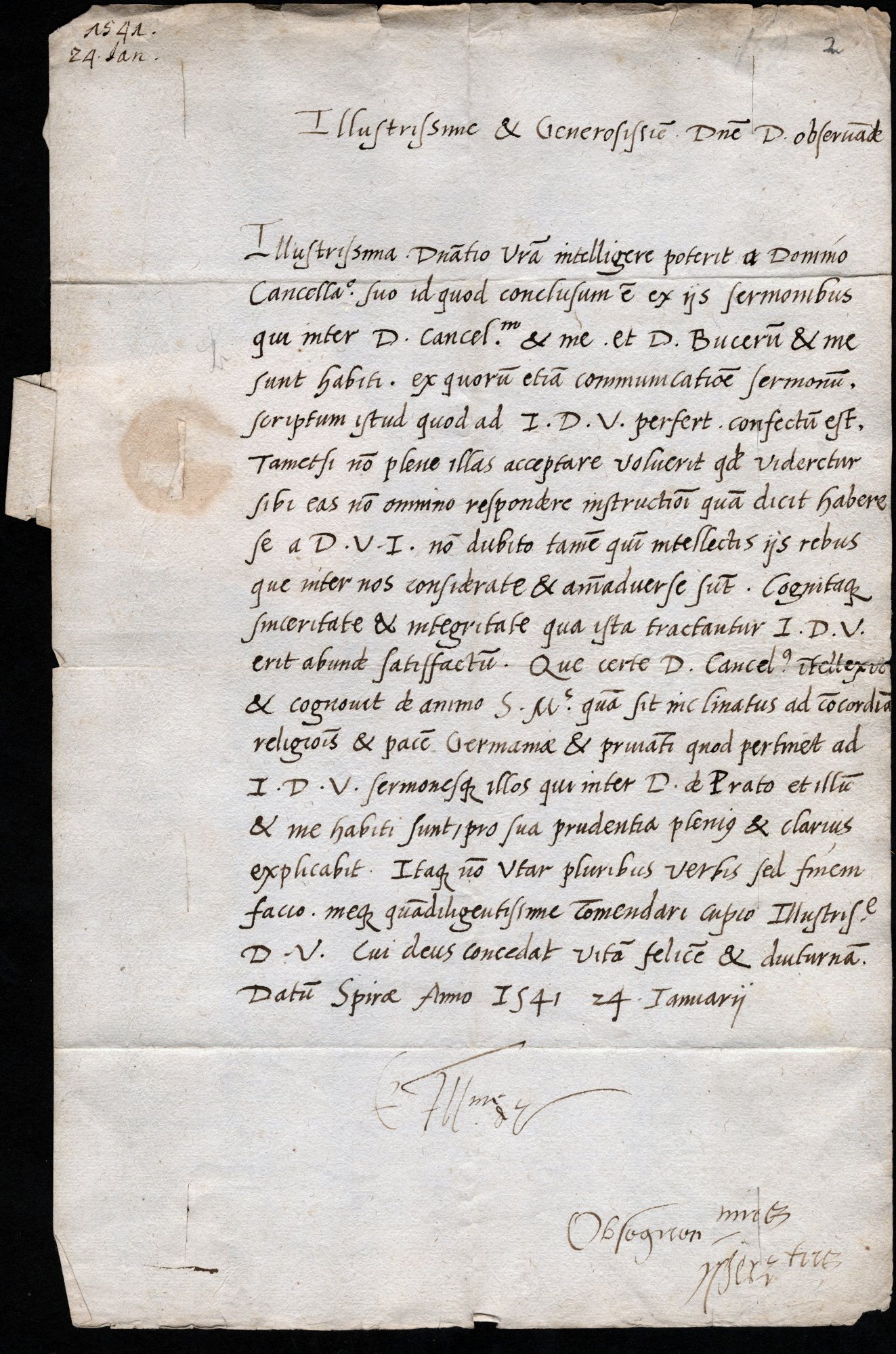 Granvella an Landgraf Philipp I., 24.1. 1541