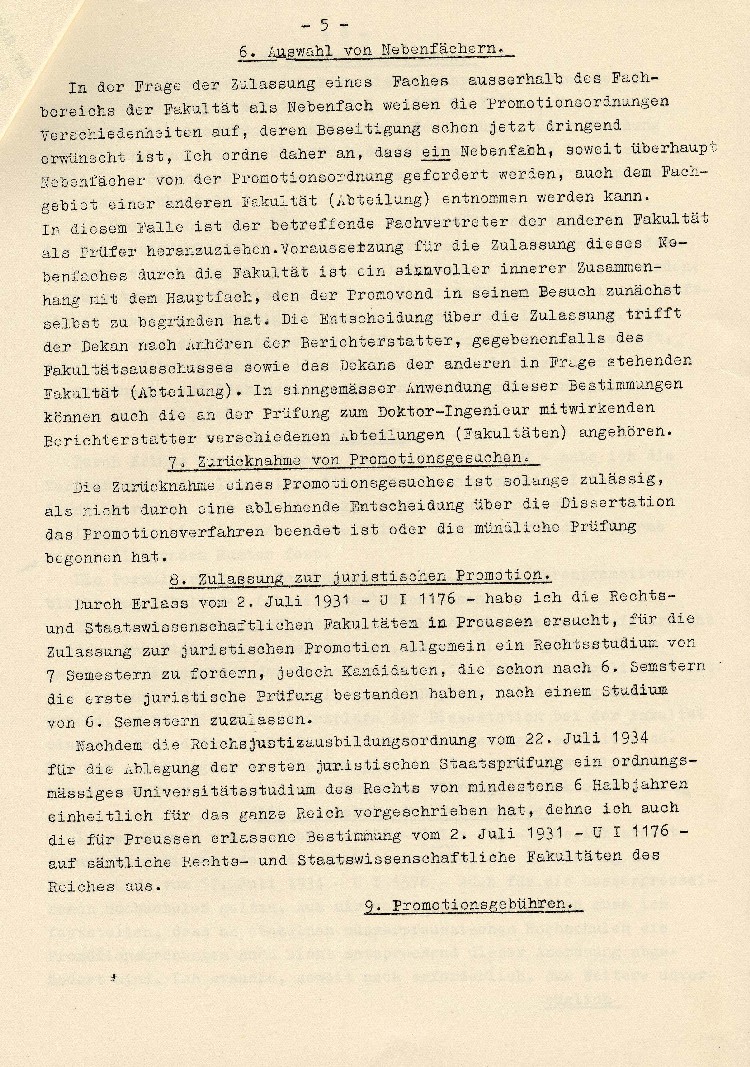 Regelung des Promotionsverfahrens