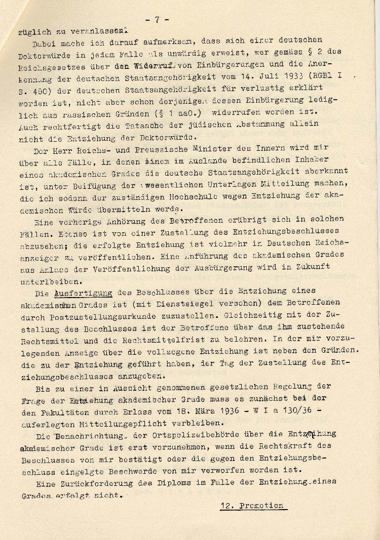 Regelung des Promotionsverfahrens