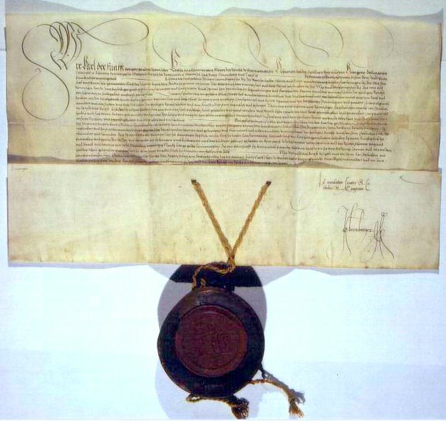 Diplom Kaiser Karl V. über die Bestätigung der Gründung der Universität Marburg, 16. Juli 1541