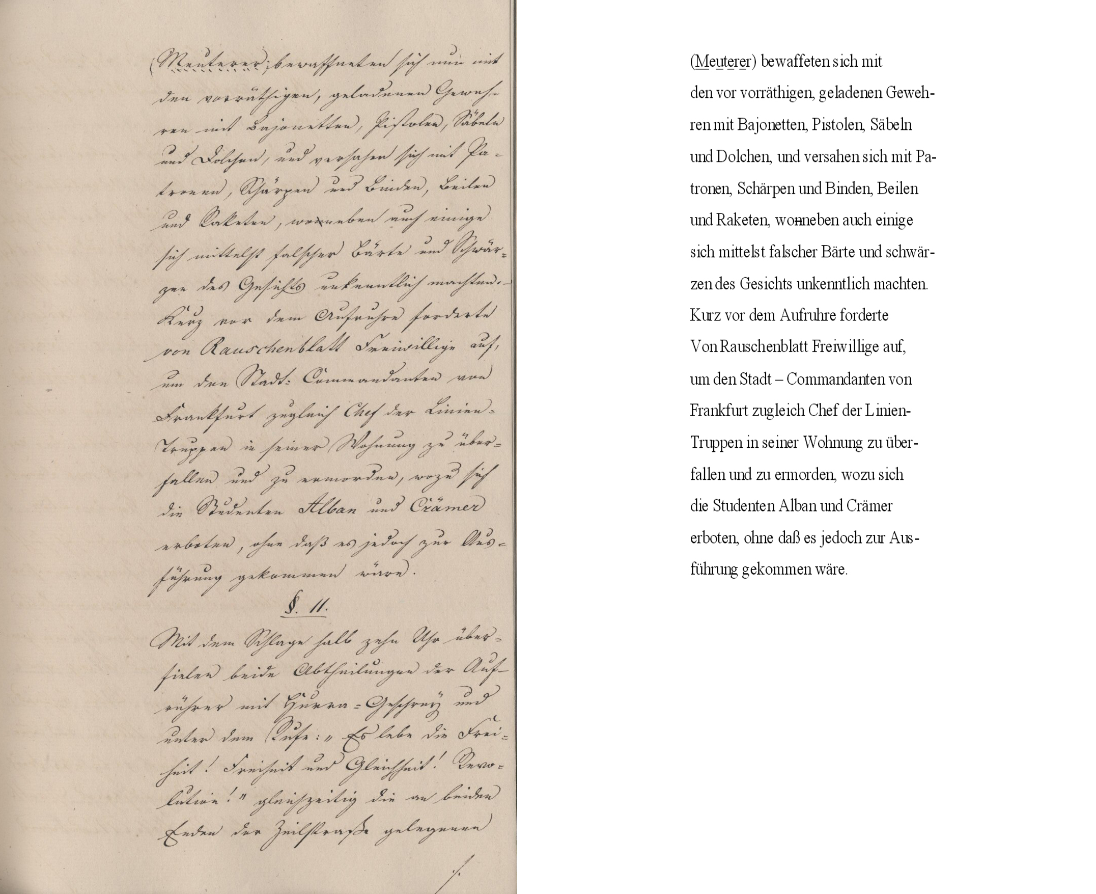 Vorbereitrung des Aufruhrs in Frankfurt a/m . (§ 10) IV