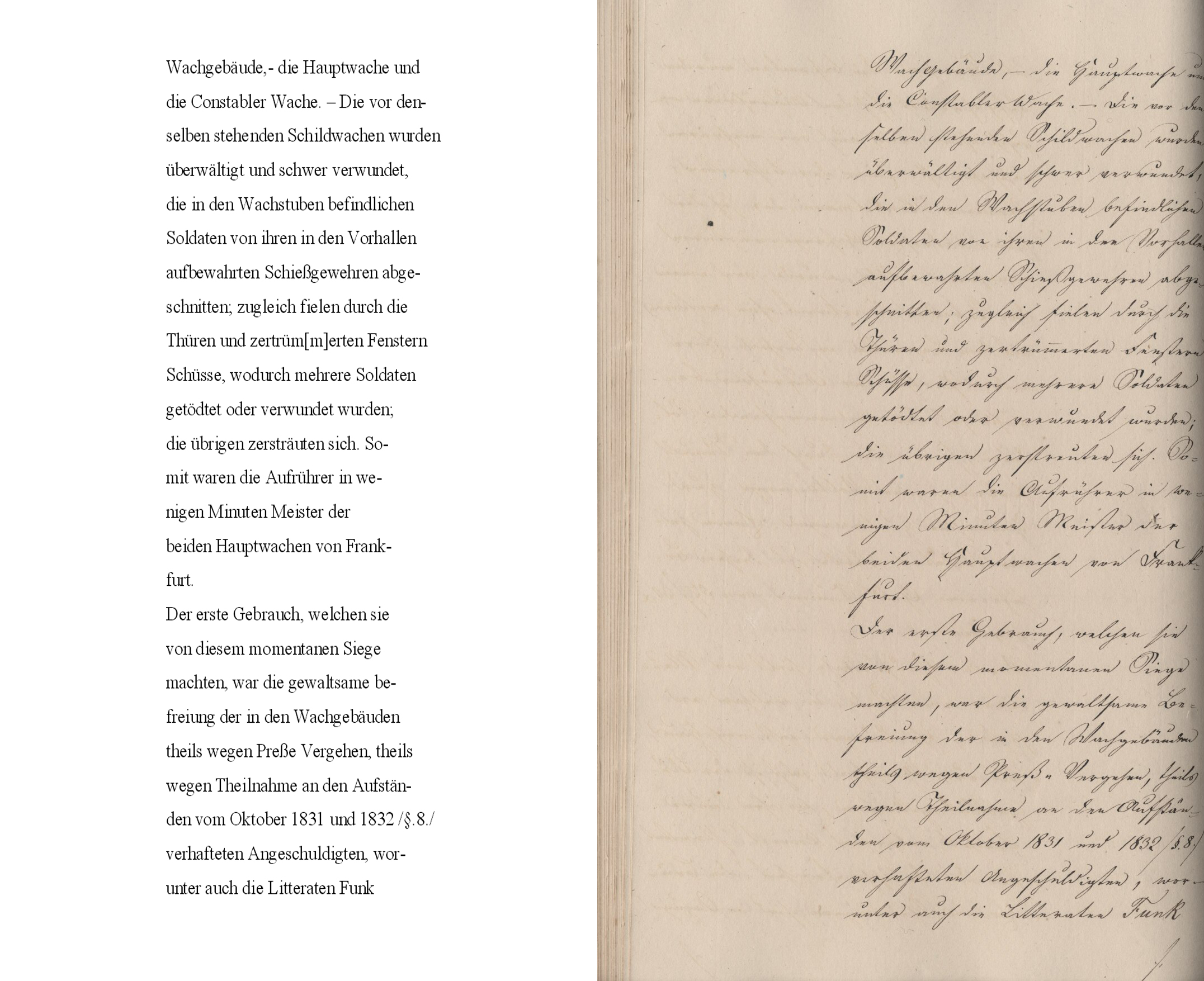 Aufruhr in Frankfurt am 3. April 1833. (§ 11) II