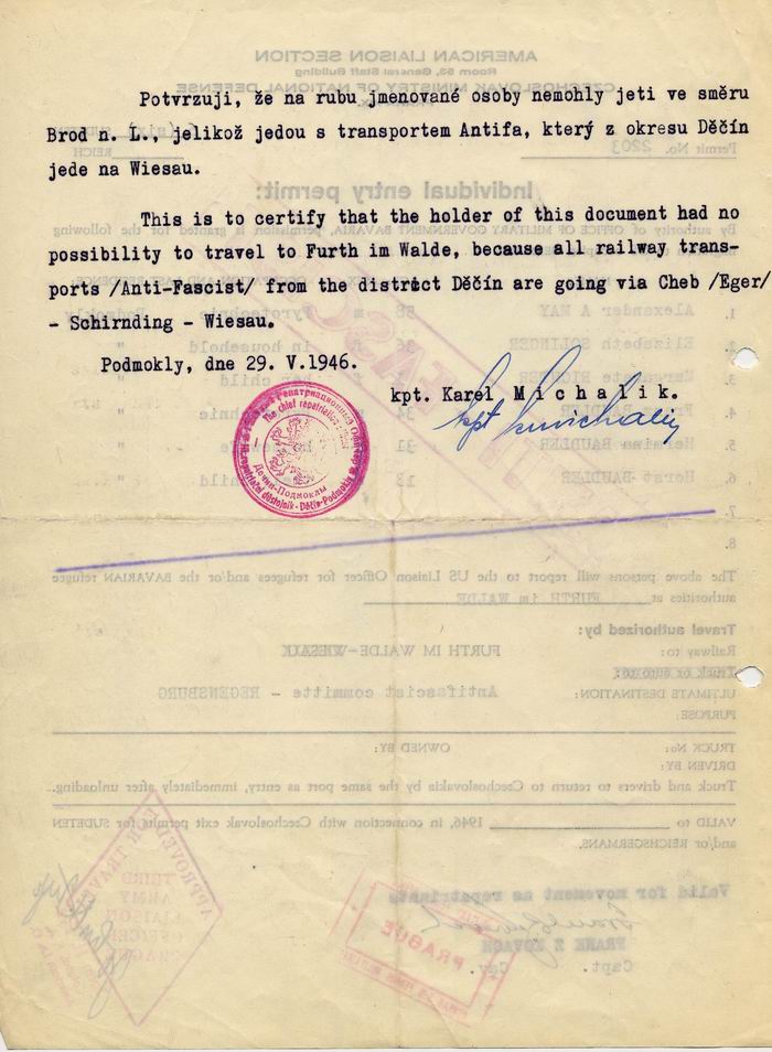 Antifaschistischer Flüchtlingstransport: Individual entry permit