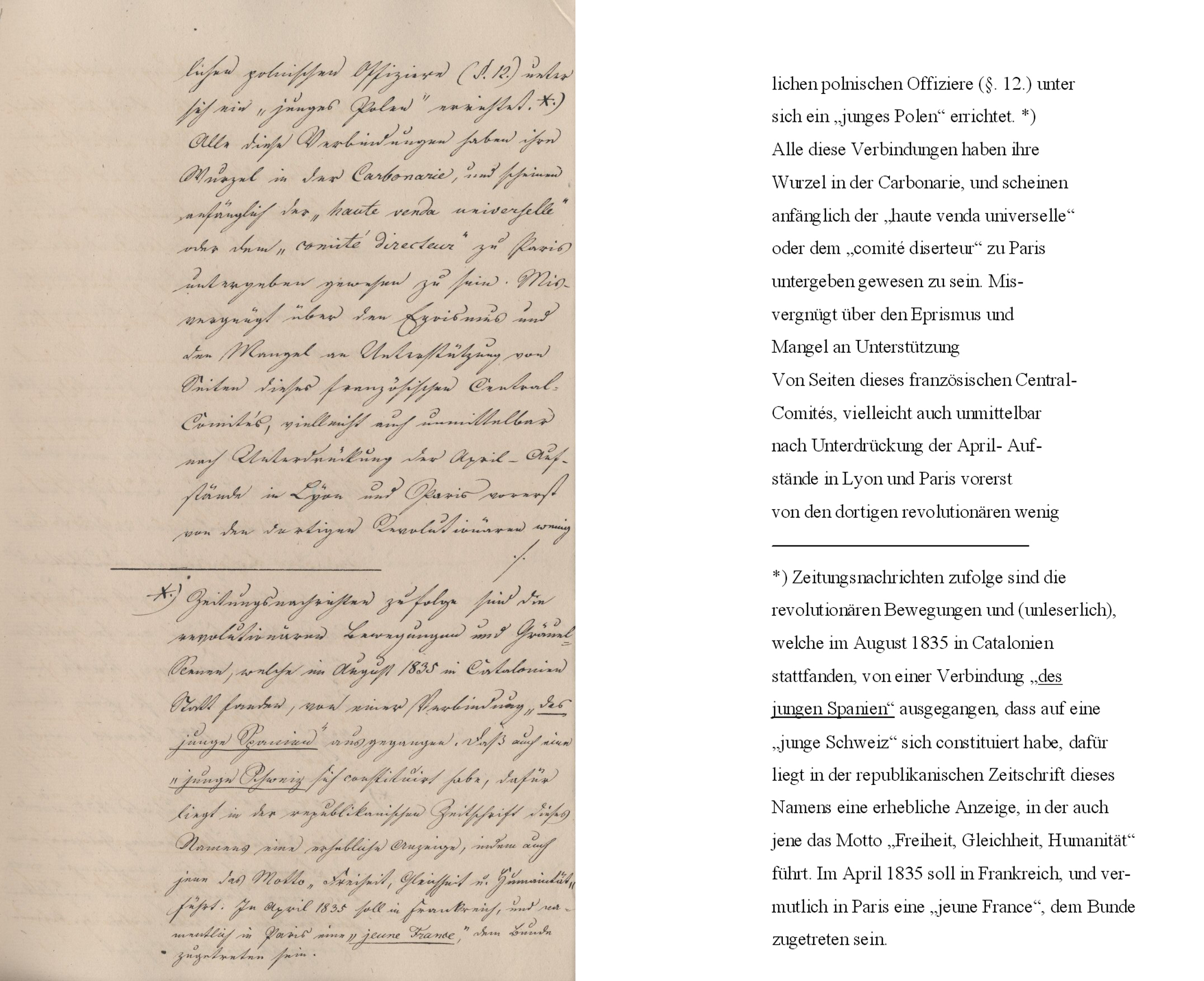 Umtriebe der deutschen politischen Flüchtlinge in der Schweiz. Das junge Deutschland. Bearbeitung deutscher Handwerksgesellen zu revolutionären Zwecken. (§ 14) III