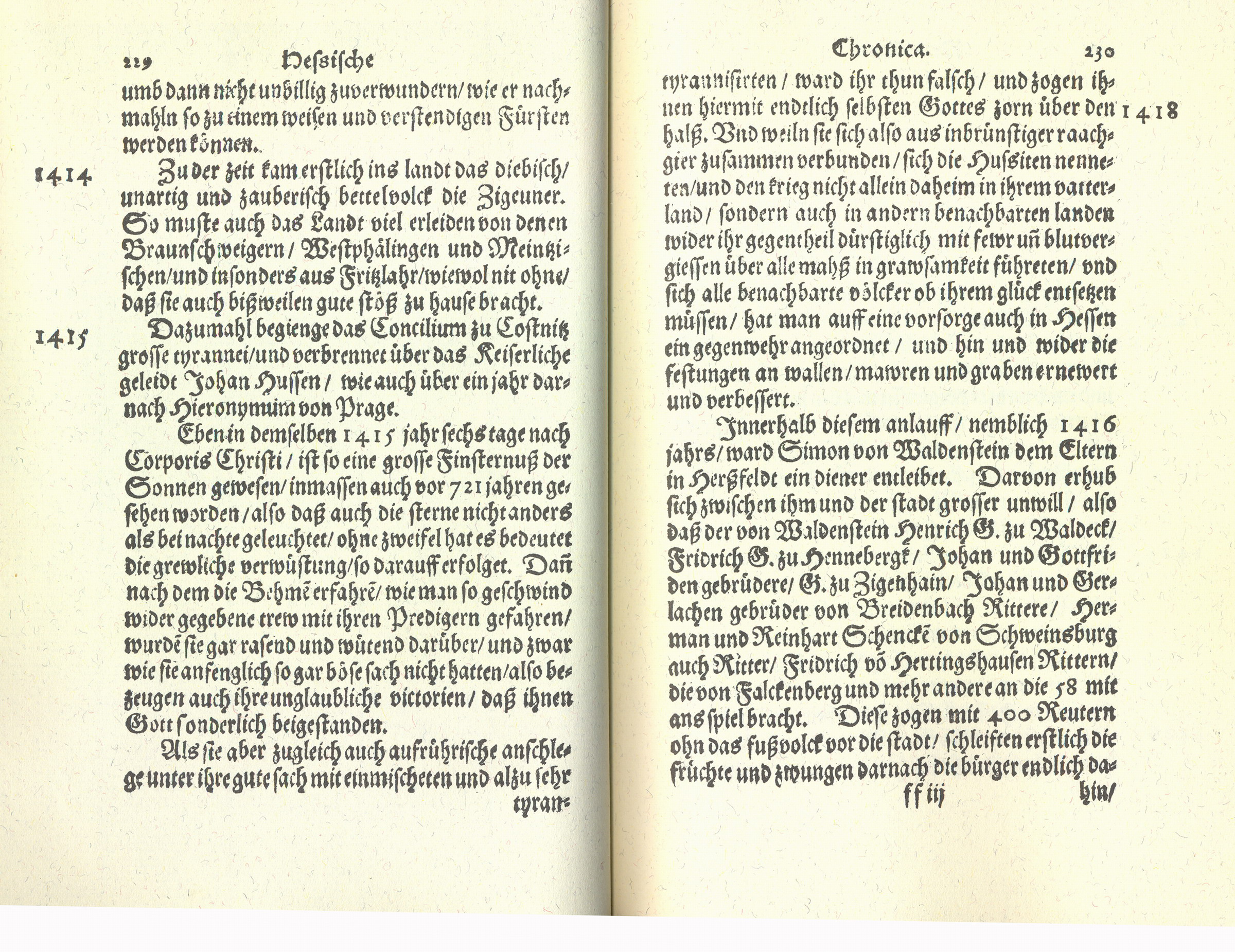 Auszug aus: "Hessische Chronik" von Wilhelm Schäffer, genannt Dillich, 1605