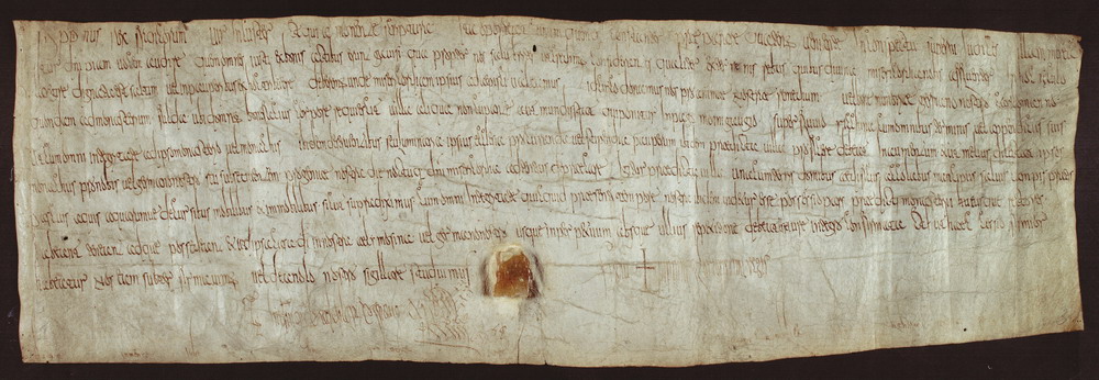 König Pippin schenkt dem Kloster Fulda die Villa [Groß- oder Klein-] Umstadt im Maingau am Ricker, gegeben in Orleans, Juli 766