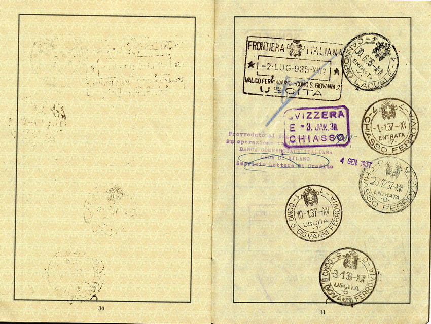 Reisepass von Paula Levy, gültig vom 14. Mai 1934 bis 13. Mai 1939.