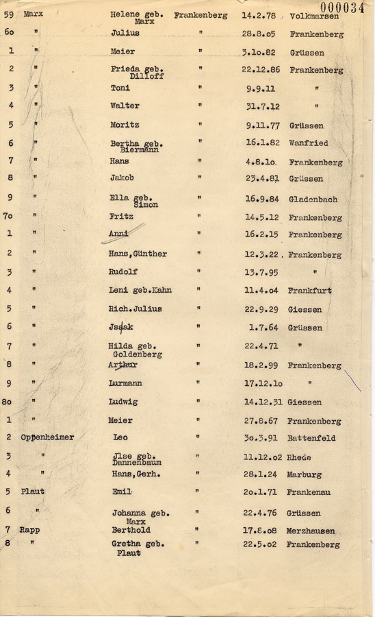 Schreiben des Polizeipräsidenten der Staatspolizei in Kassel an alle Landräte. Erhebungen über jüdische Bevölkerung, 25. Oktober 1933