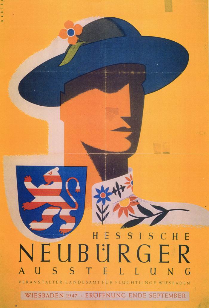 Ausstellungsplakat: "Hessische Neubürger" in Wiesbaden, September 1947