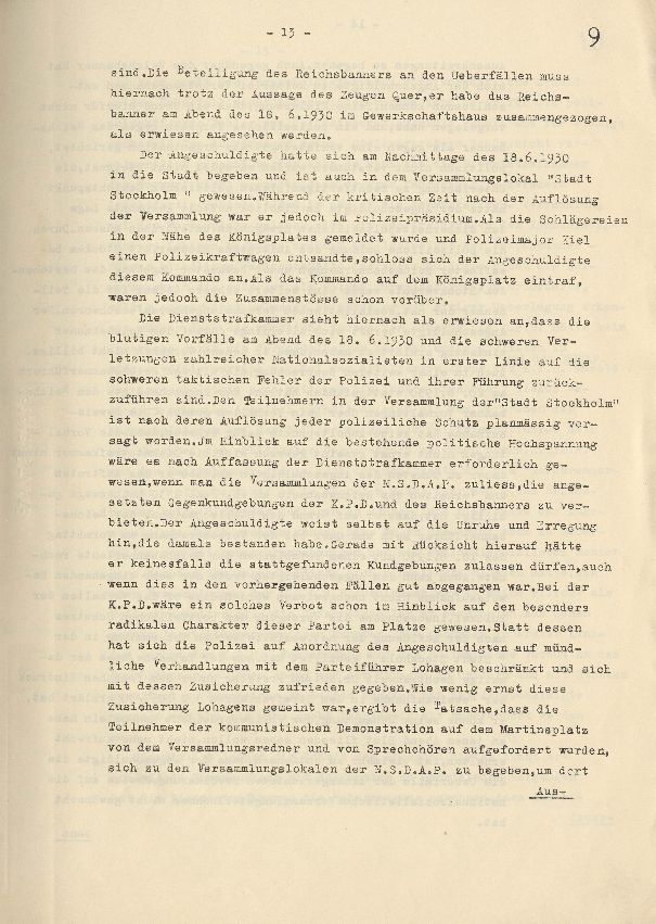 Dienststrafsache gegen Dr. Hohenstein: Aberkennung des Ruhegehaltes, der Hinterbliebenenversorgung und der Amtsbezeichnung (S. 1-66, Auszüge)