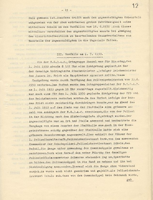 Dienststrafsache gegen Dr. Hohenstein: Aberkennung des Ruhegehaltes, der Hinterbliebenenversorgung und der Amtsbezeichnung (S. 1-66, Auszüge)