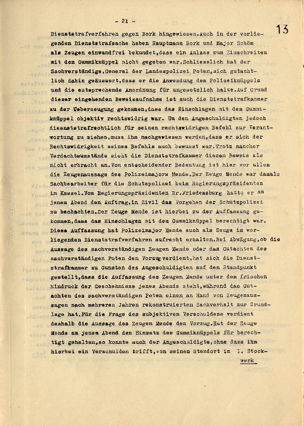 Dienststrafsache gegen Dr. Hohenstein: Aberkennung des Ruhegehaltes, der Hinterbliebenenversorgung und der Amtsbezeichnung (S. 1-66, Auszüge)