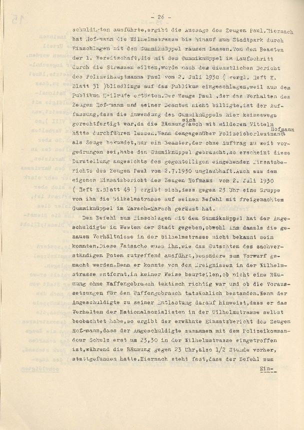 Dienststrafsache gegen Dr. Hohenstein: Aberkennung des Ruhegehaltes, der Hinterbliebenenversorgung und der Amtsbezeichnung (S. 1-66, Auszüge)
