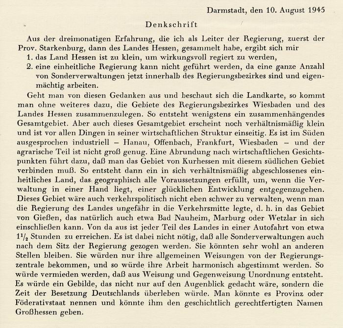 Auszug: aus der Bergsträsser-Denkschrift vom 10. August 1945